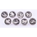 A group of animal coins