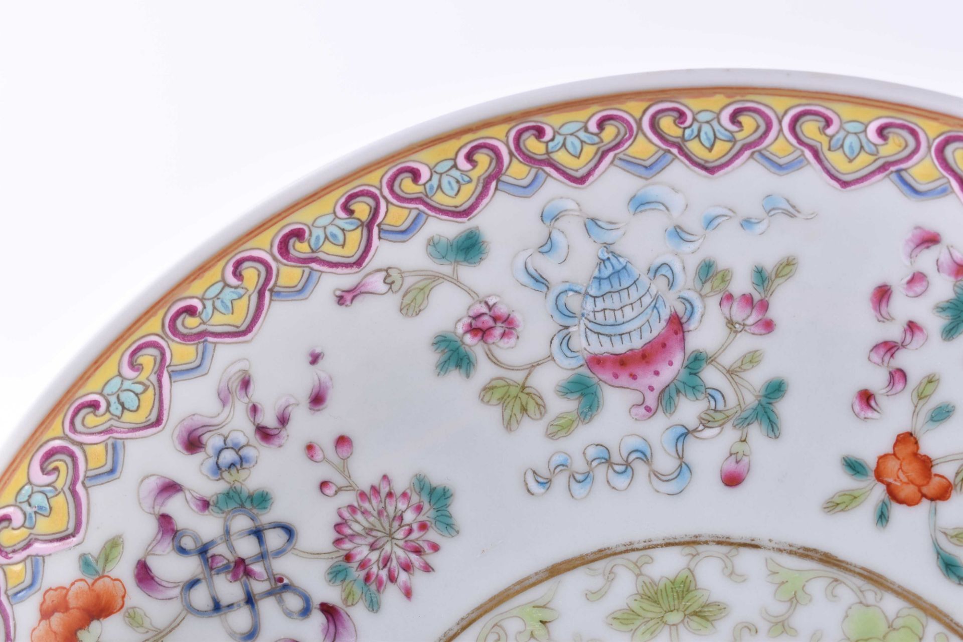Famille Rose Plate China Qing-period 19th century - Image 2 of 2
