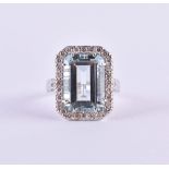 Aquamarine diamond ring