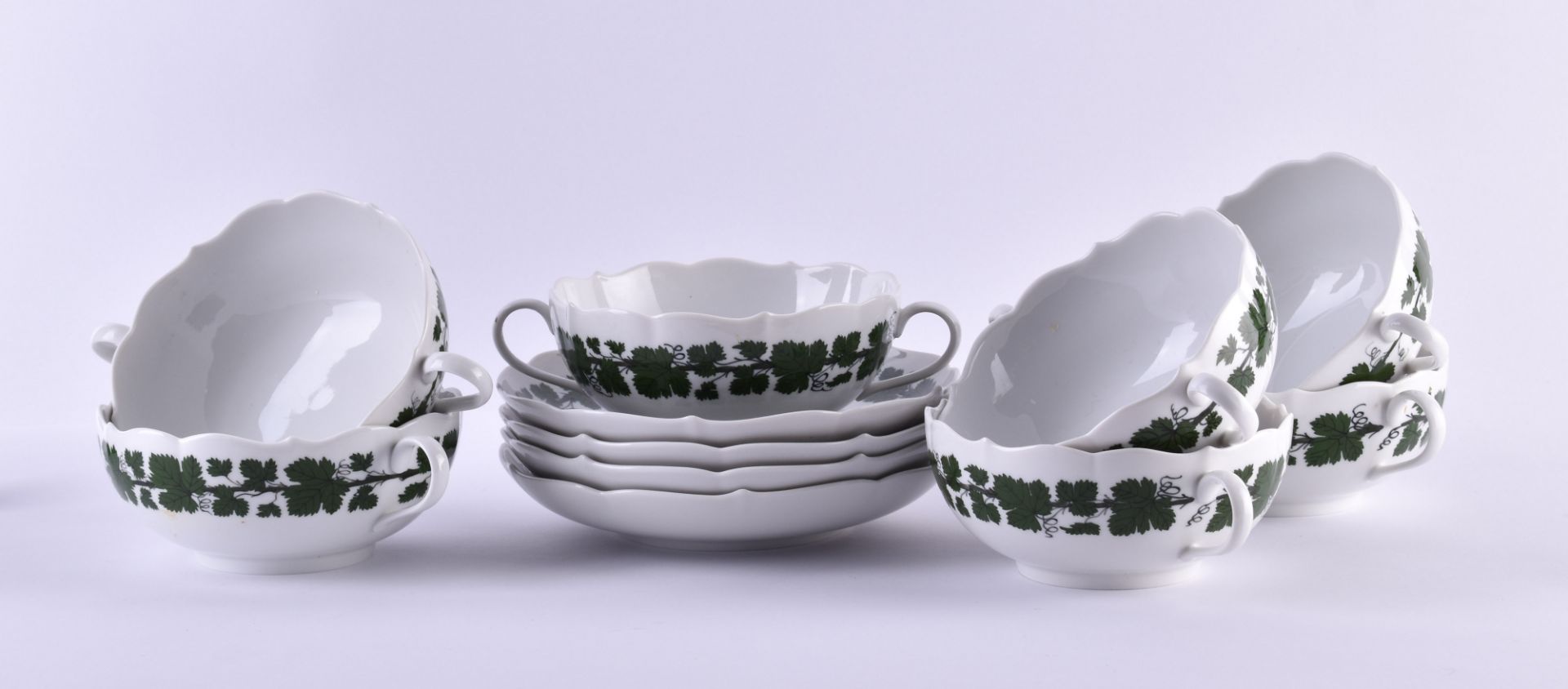 A group of soup cups Meissen