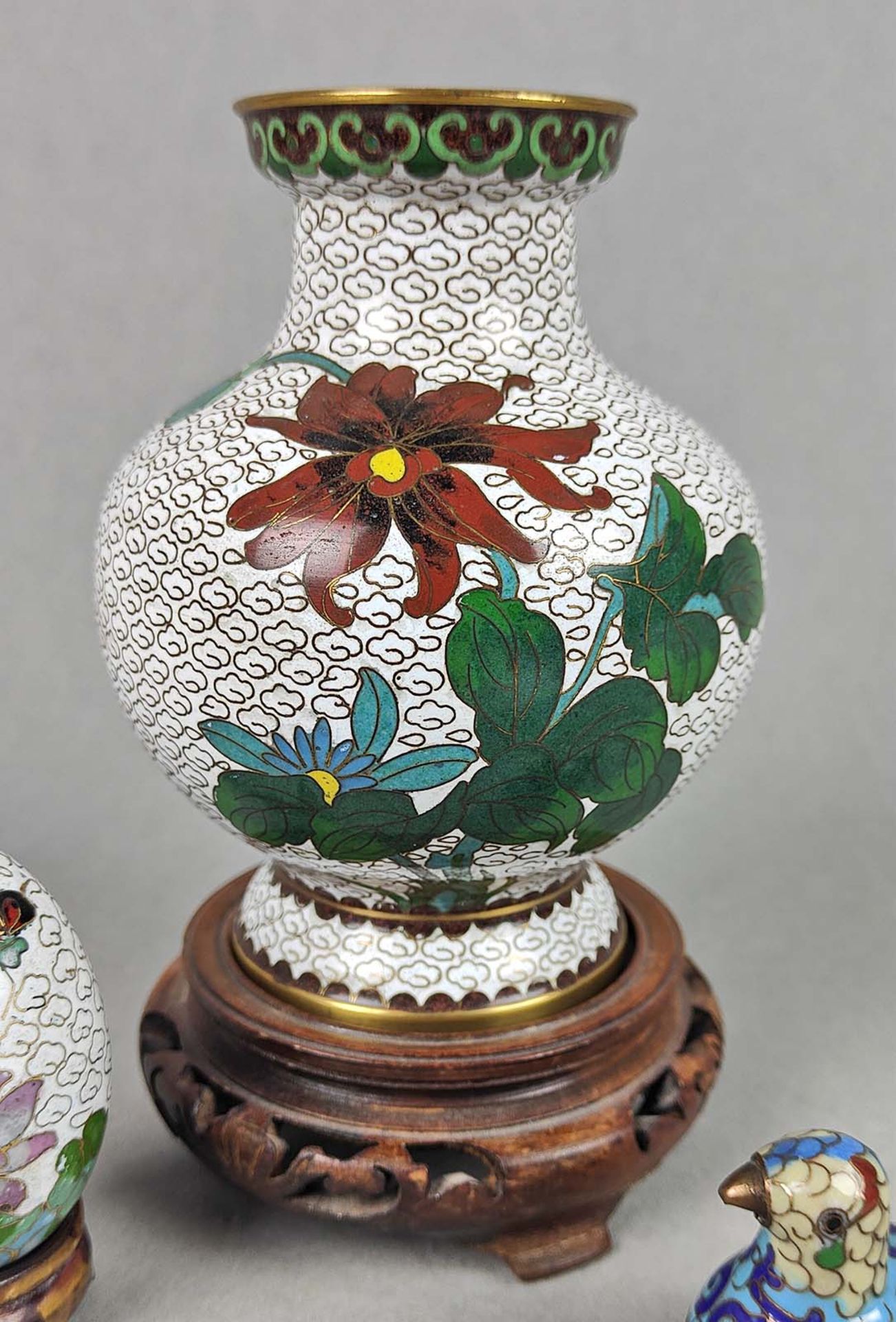 3 Cloisonné Zierteile - Image 2 of 4