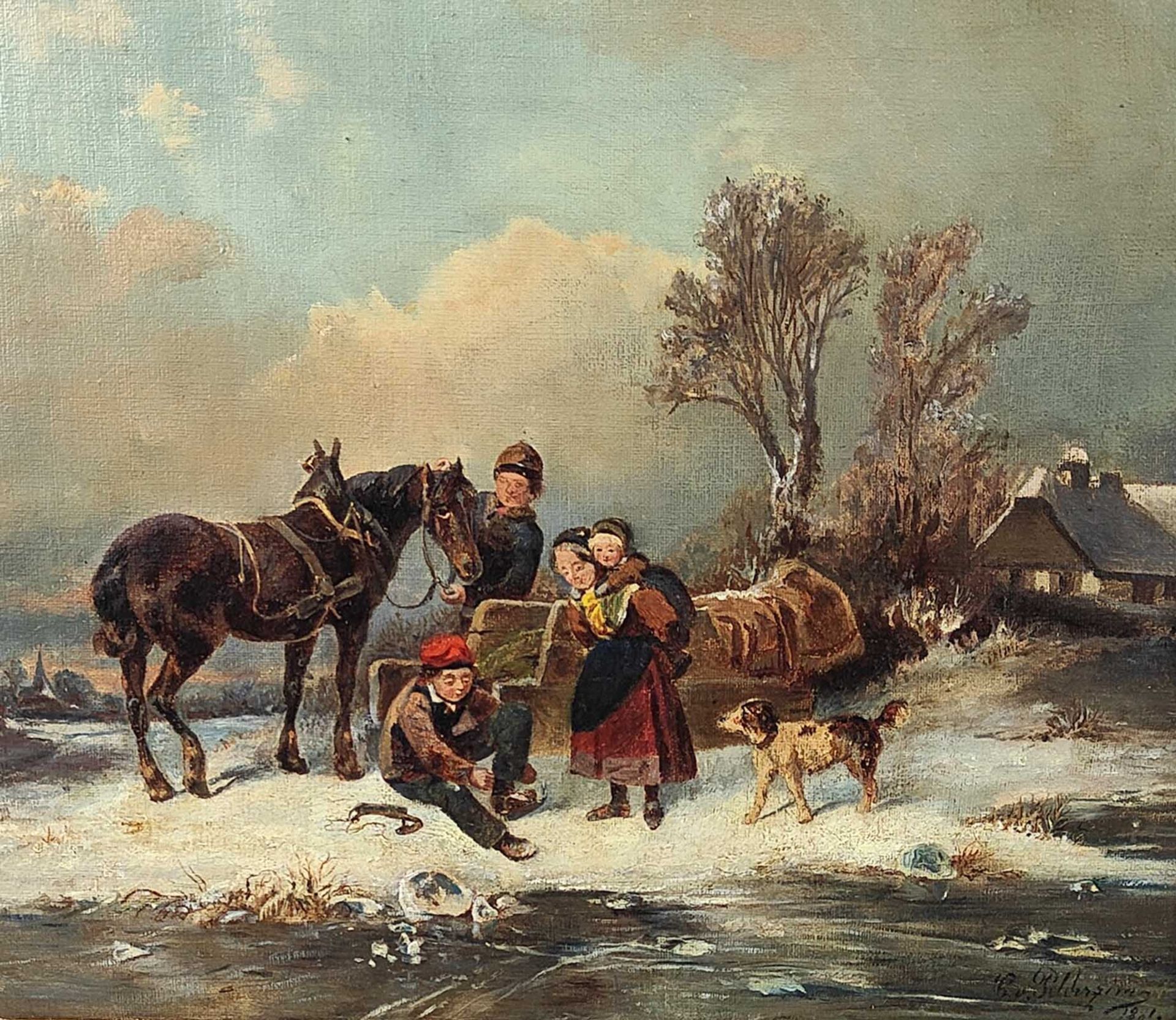 Eisvergnügen - signiert 1881 - Bild 2 aus 4