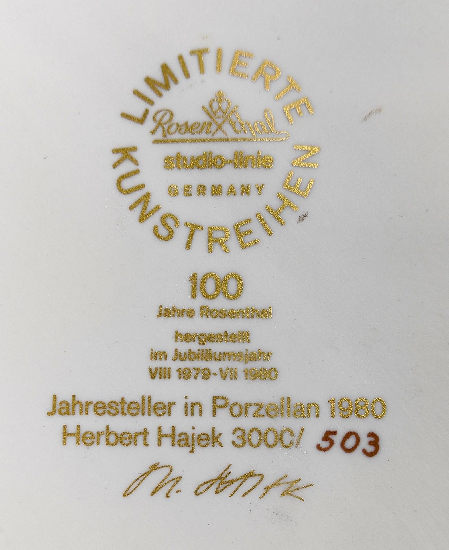 Rosenthal Jahresteller Herbert Hajek 1980 - Image 2 of 2