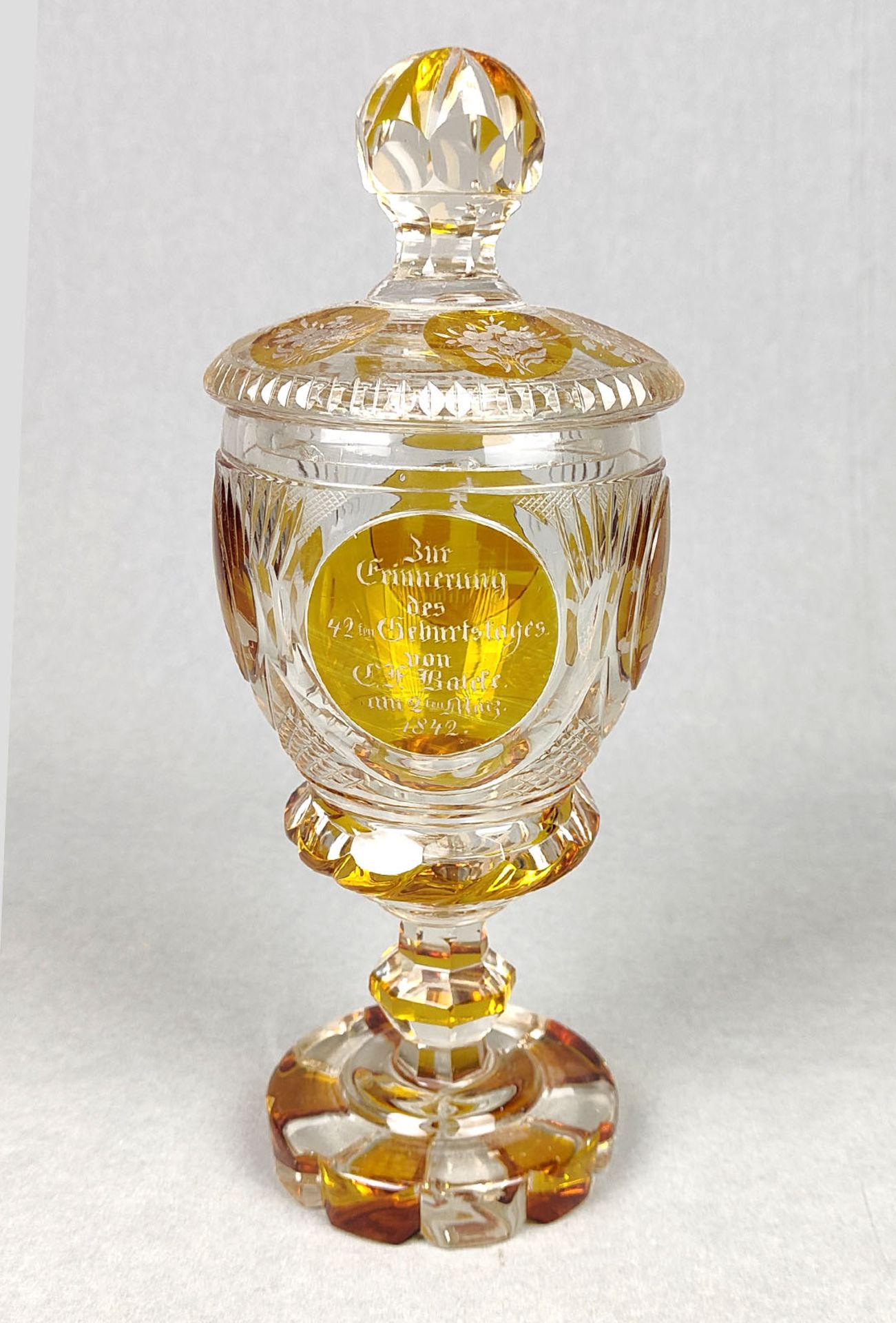 Biedermeier Deckelpokal 1842