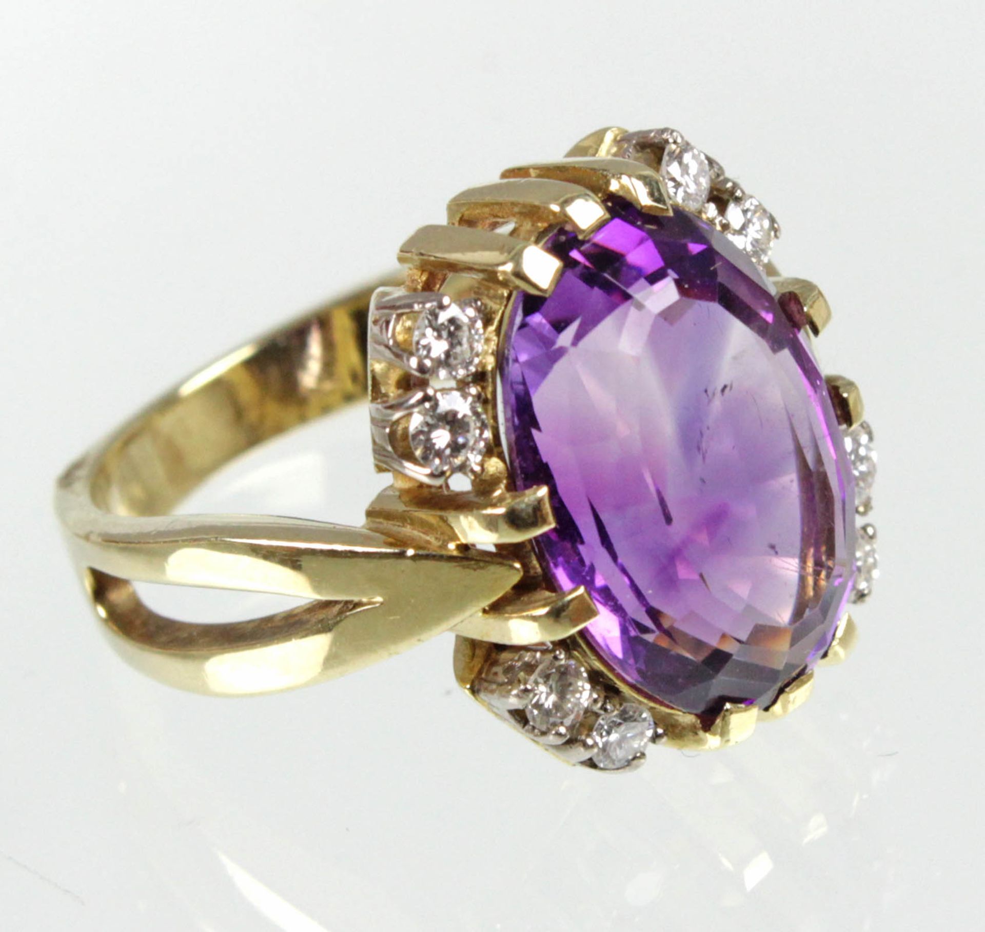 Amethyst Brillant Ring - GG 585 - Image 2 of 4