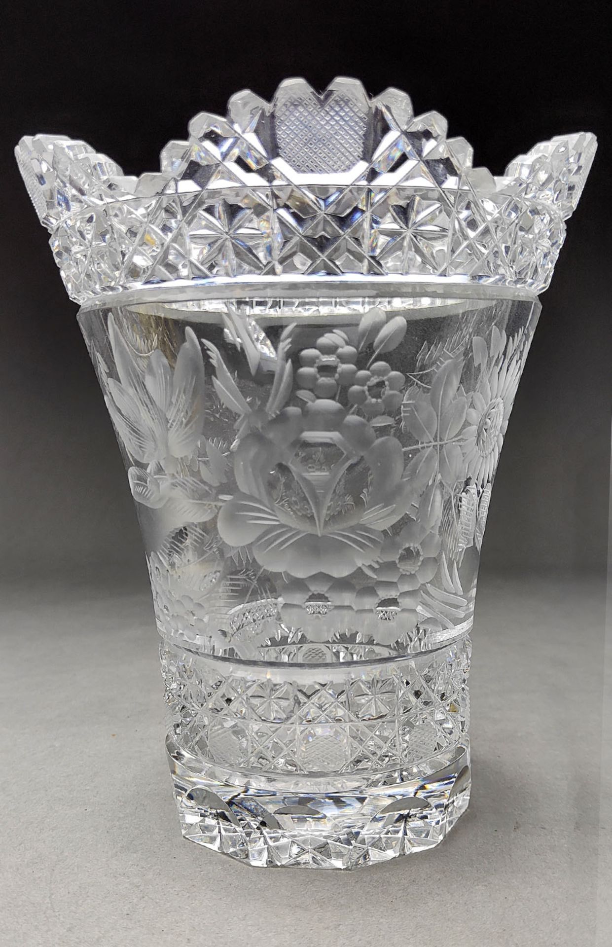 beschliffene Kristall Vase Meissen