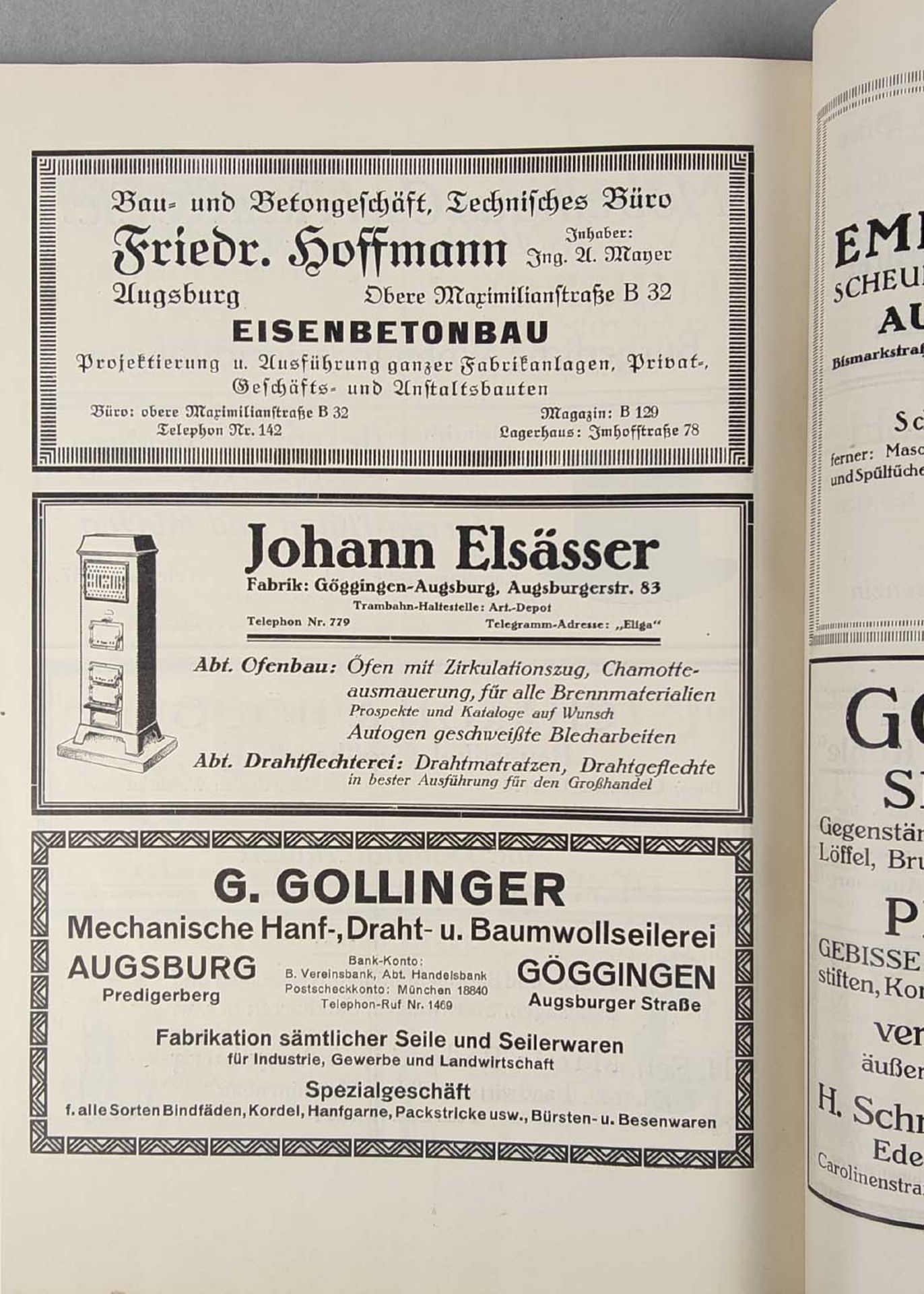 Augsburg -Werbeschrift 1922 - Bild 3 aus 3