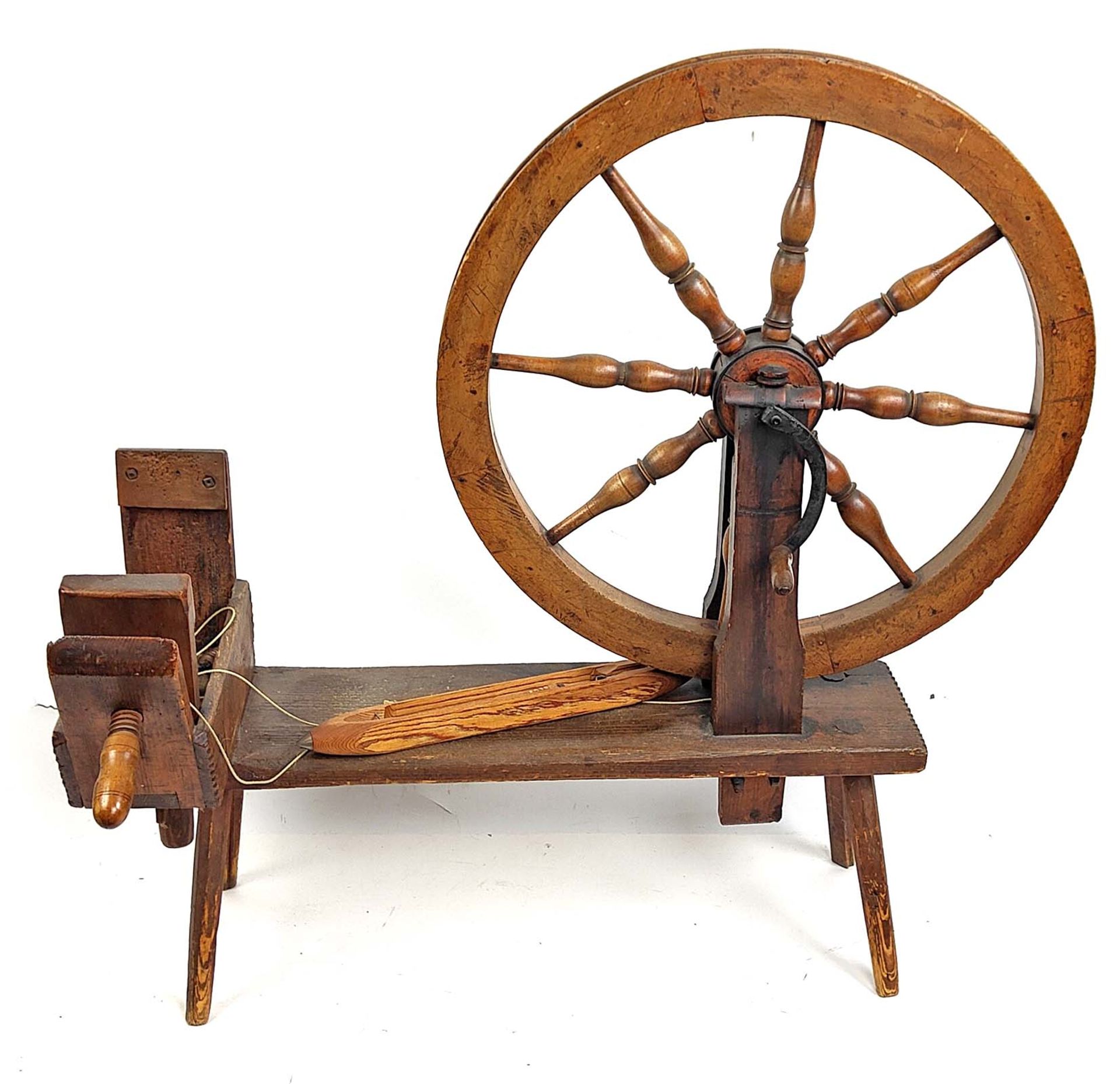 Biedermeier Spinnrad um 1840 - Bild 2 aus 2