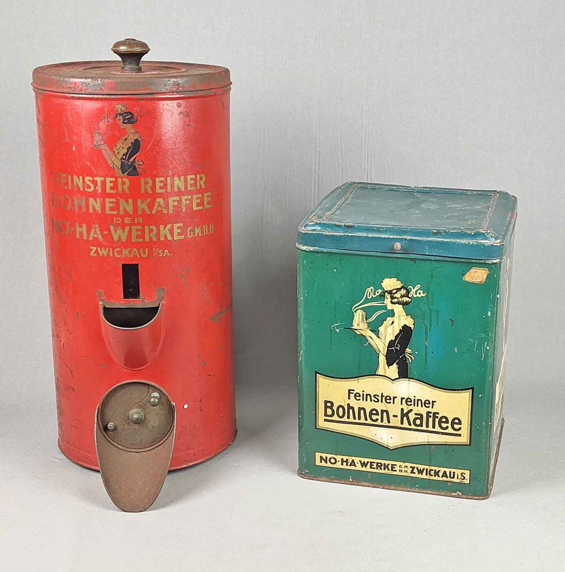 2 Kaffee Behälter NO-HA-Werke 1920er Jahre