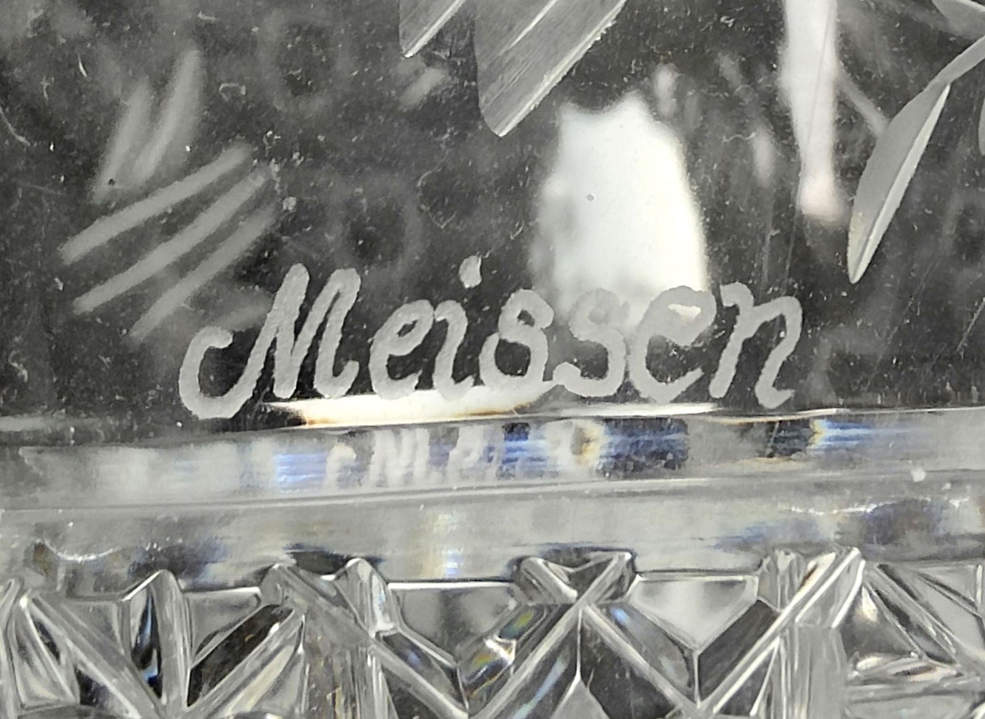 beschliffene Kristall Vase Meissen - Bild 2 aus 3