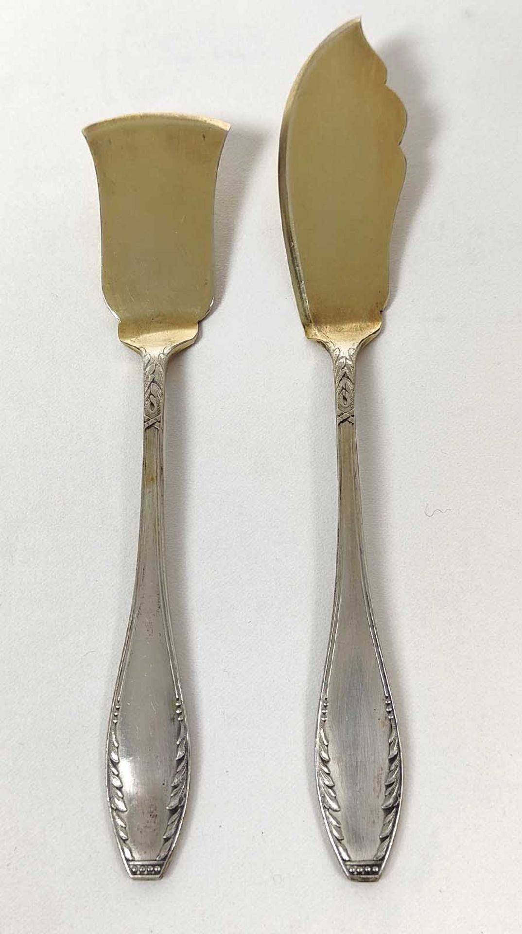 Jugendstil Käse- und Buttermesser - Silber 800 - Bild 2 aus 2