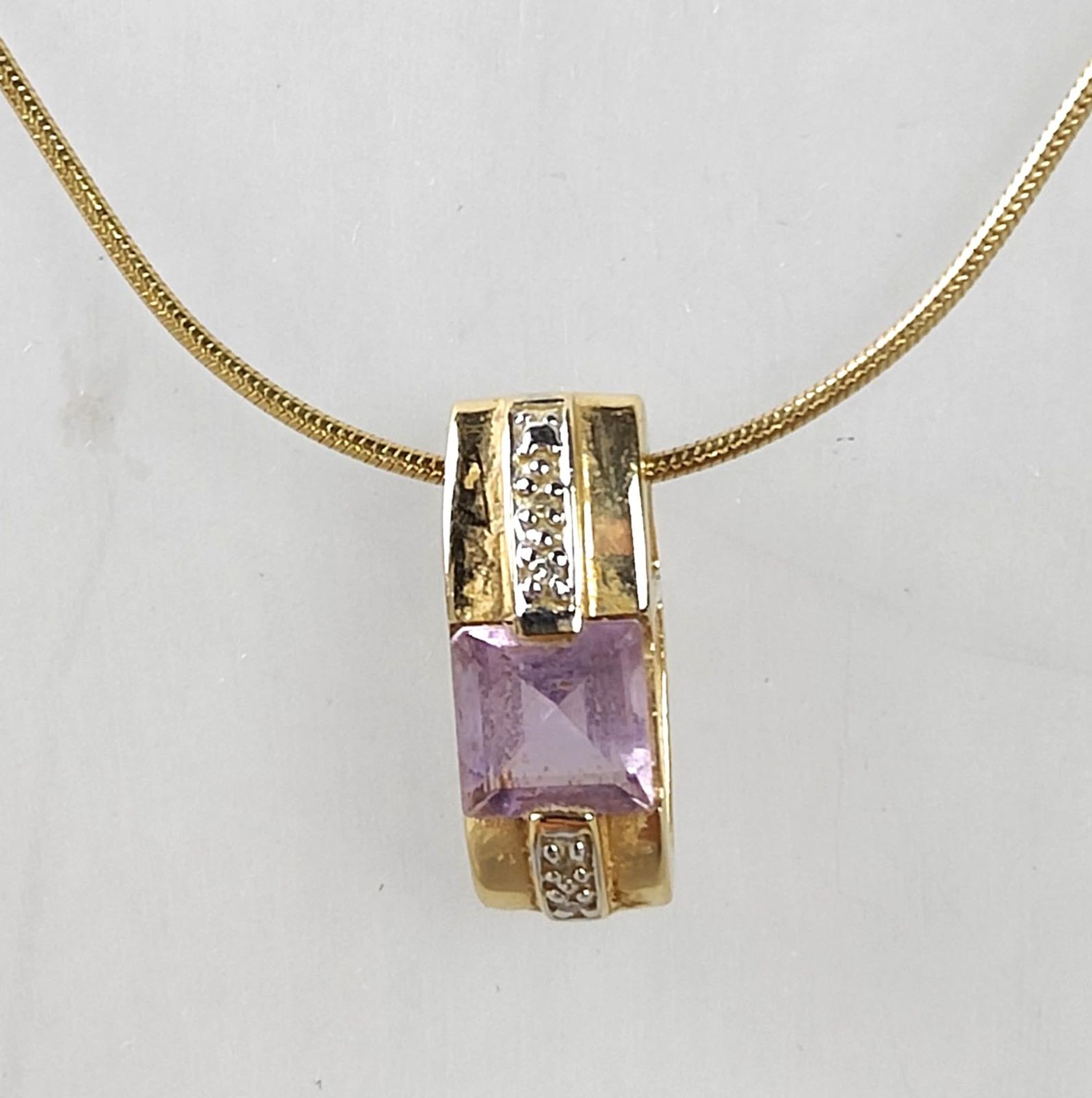 Amethyst Anhänger an Kette - GG 585