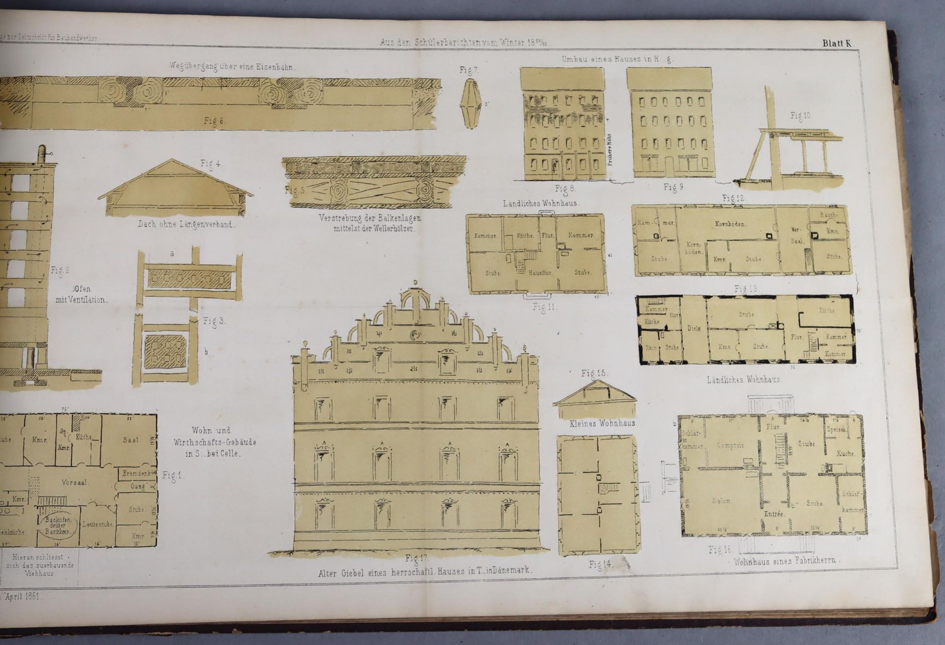 Anlageband zur Zeitschrift für Bauhandwerker 1859/60 - Image 2 of 3