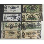8 Banknoten Kopien USA 1861/62