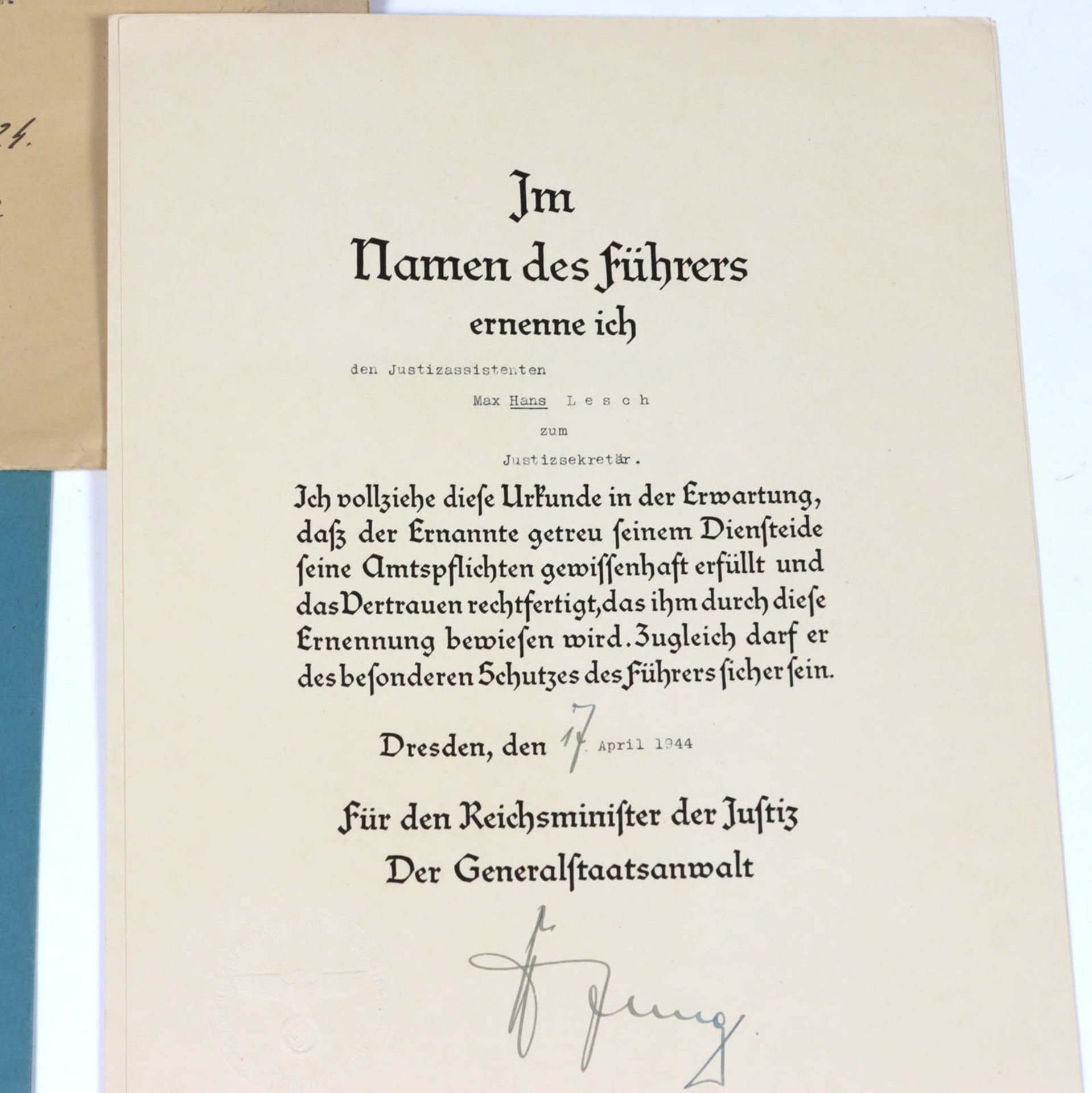 Dokumentenkonvolut Landgericht Dresden 1939/44 - Bild 2 aus 2