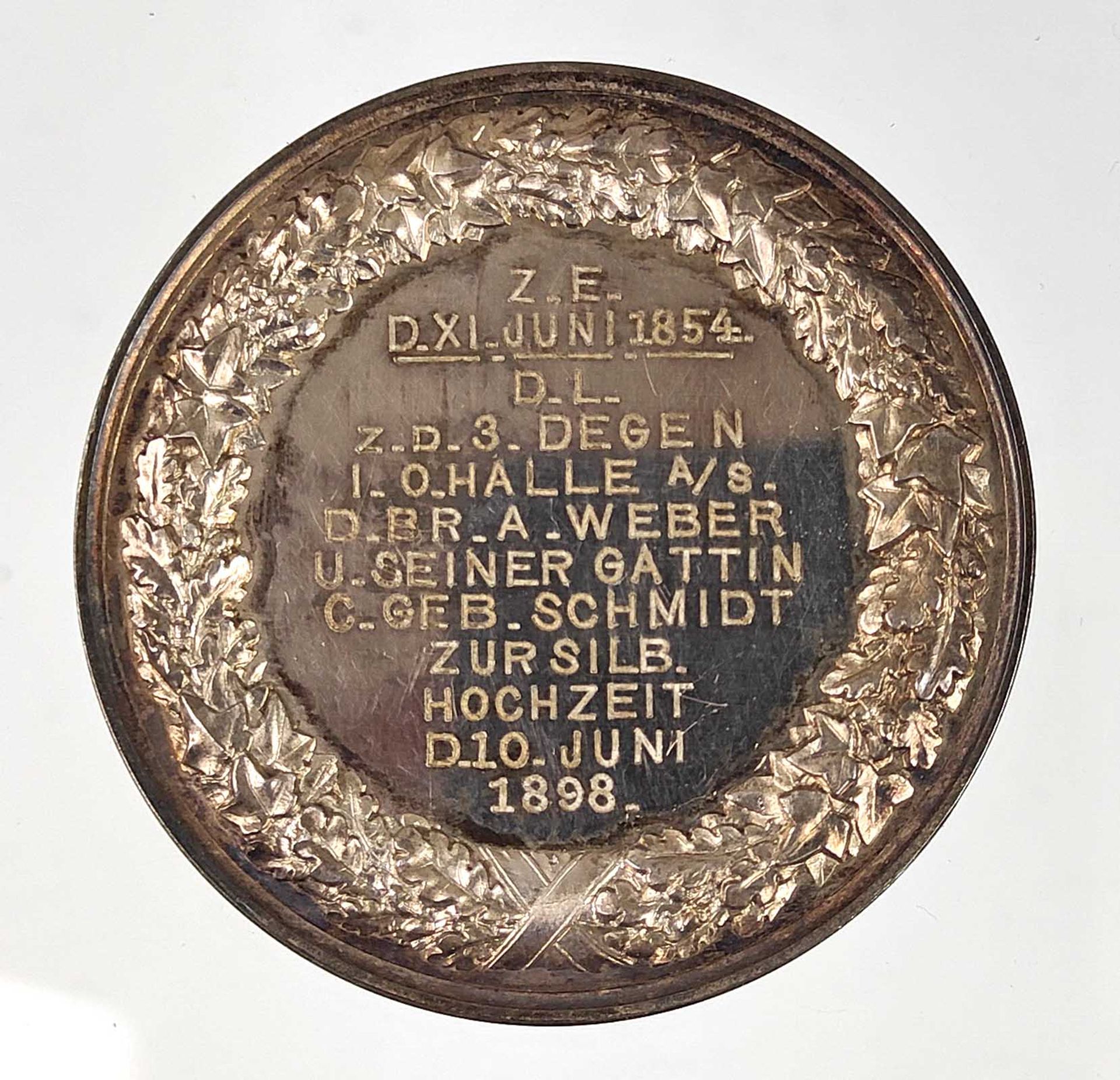 Freimaurer Silbermedaille Wilhelm I. und Augusta 1898 - Bild 3 aus 3