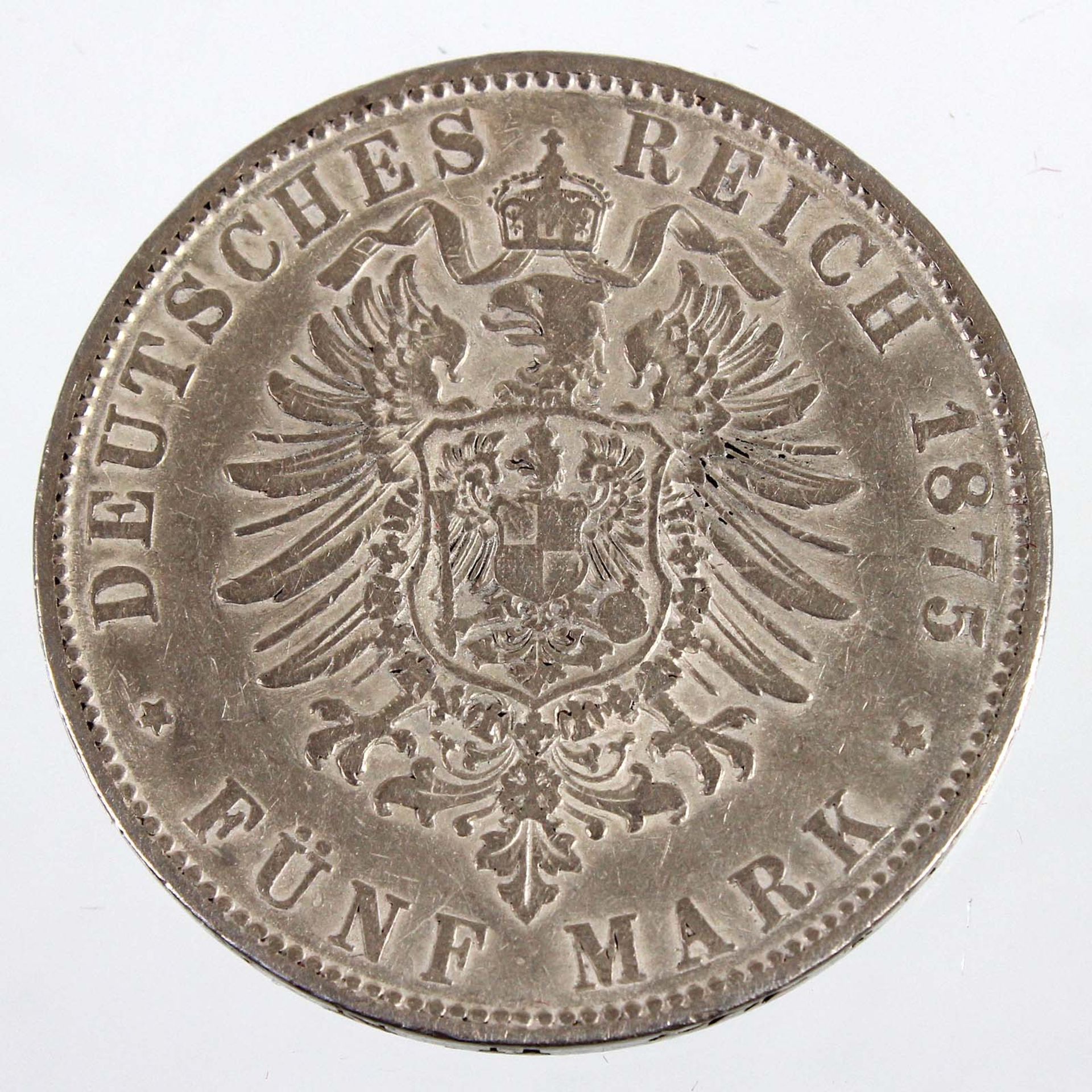 5 Mark Albert von Sachsen 1875 E - Image 2 of 2