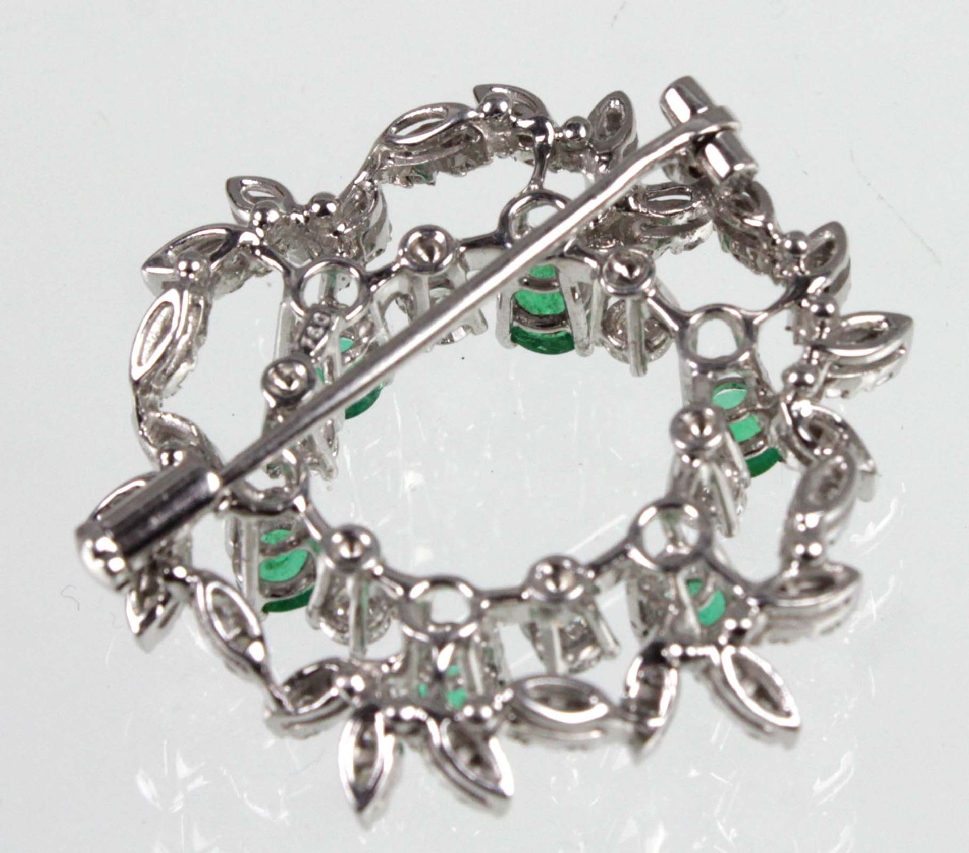 Smaragd Diamant Brosche - WG 750 - Bild 2 aus 2