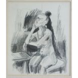 Peter Eitel (tätig 1980er Jahre), 'Sitzender weiblicher Akt' / 'A sitting female nude', 1986