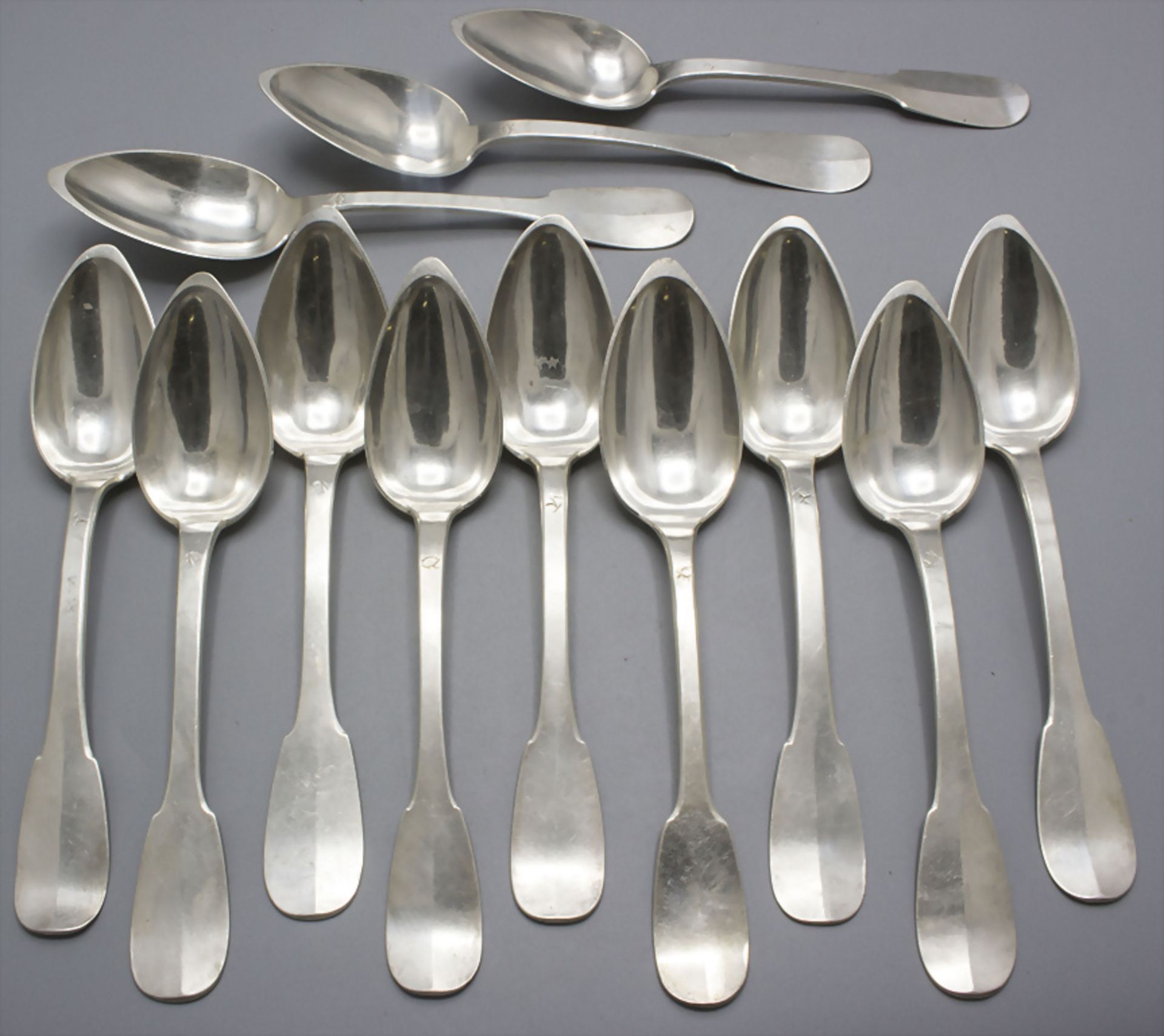 23 Teile Restbesteck / 23 pieces of silver cutlery, Marseille, 1770-1820 - Image 7 of 17