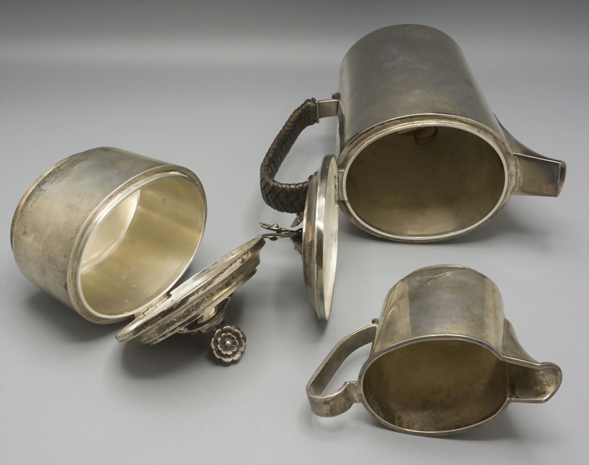 3-teiliger Designer Silber Kaffeekern / A silver designer coffee set, Per Sköld, Schweden, 1946 - Bild 3 aus 5