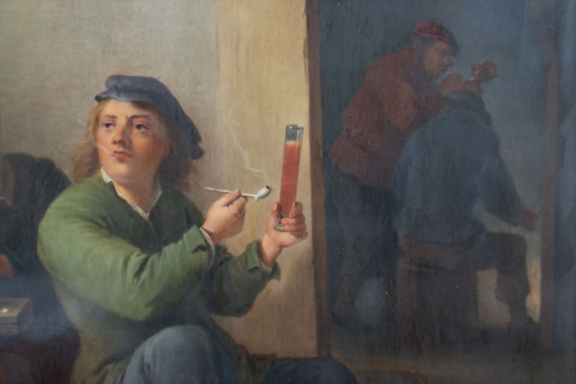 Porzellanbild 'Die Pfeifenraucher' / A porcelain painting 'Pipe smokers', 19. Jh. - Image 5 of 8