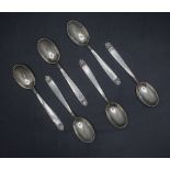 6 Kaffeelöffel / A set of 6 silver coffee spoons, M. Morini Cacciari, Bologna, Ende 20. Jh.