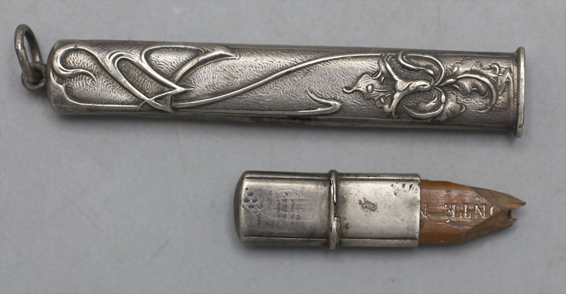 Jugendstil Bleistifthalter / An Art Nouveau silver pencil holder, Frankreich, um 1900