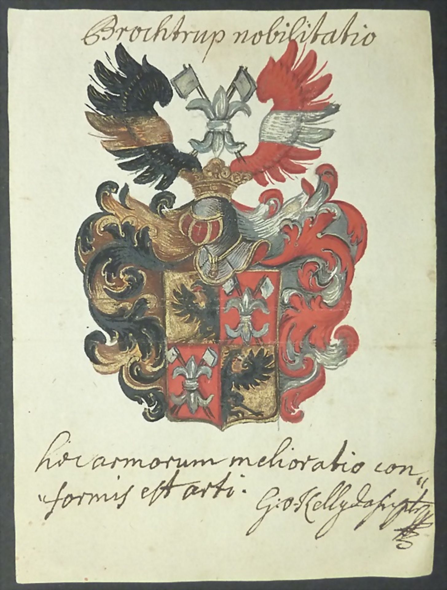 Vier kolorierte Wappen / Four colored coats of arms, deutsch, 17./18. Jh. - Bild 2 aus 5