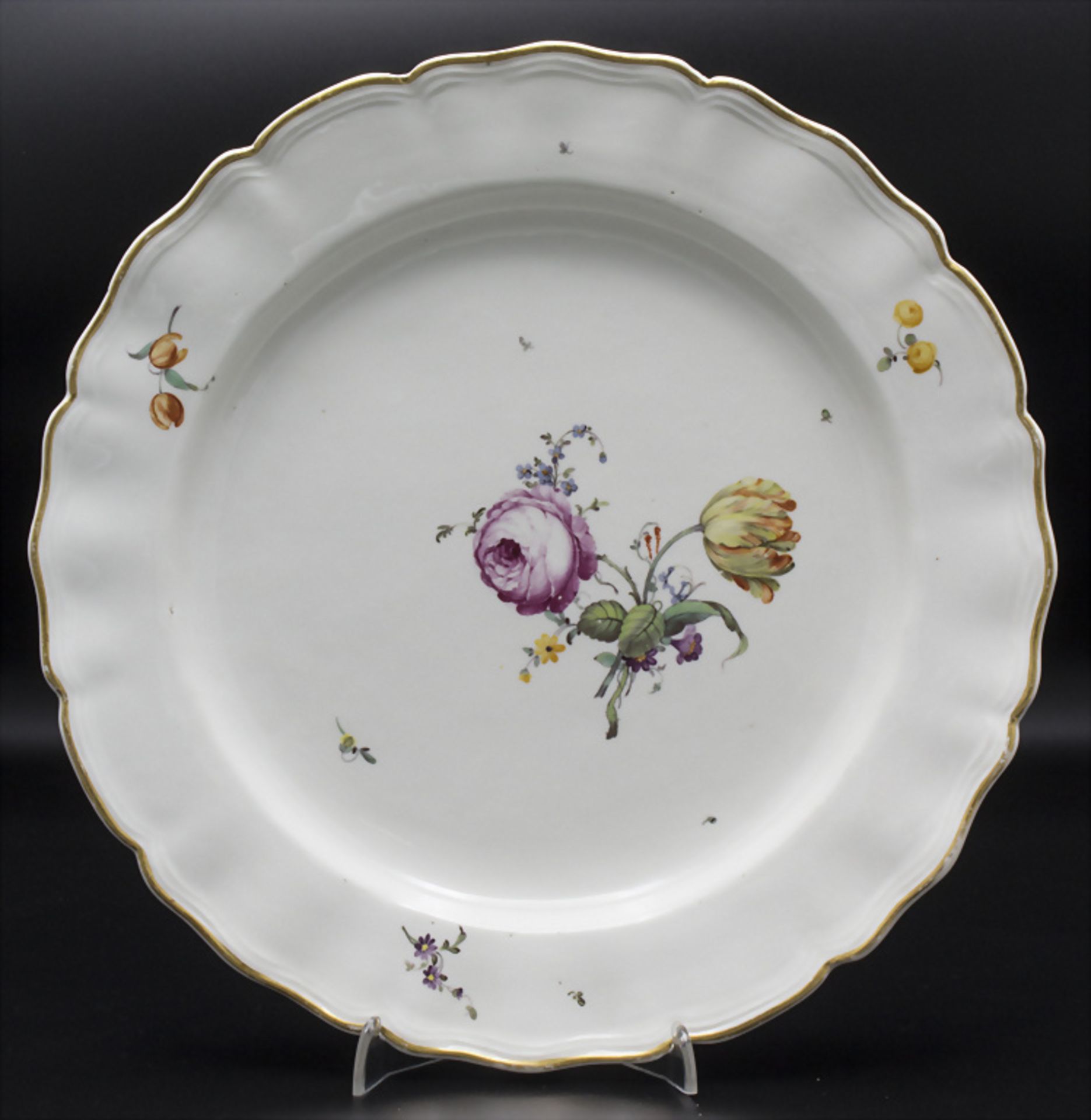 6 Teller mit Blumenmalerei / A set of 6 dinner plates with flowers, Churfürstl. Mainzische ... - Image 15 of 21