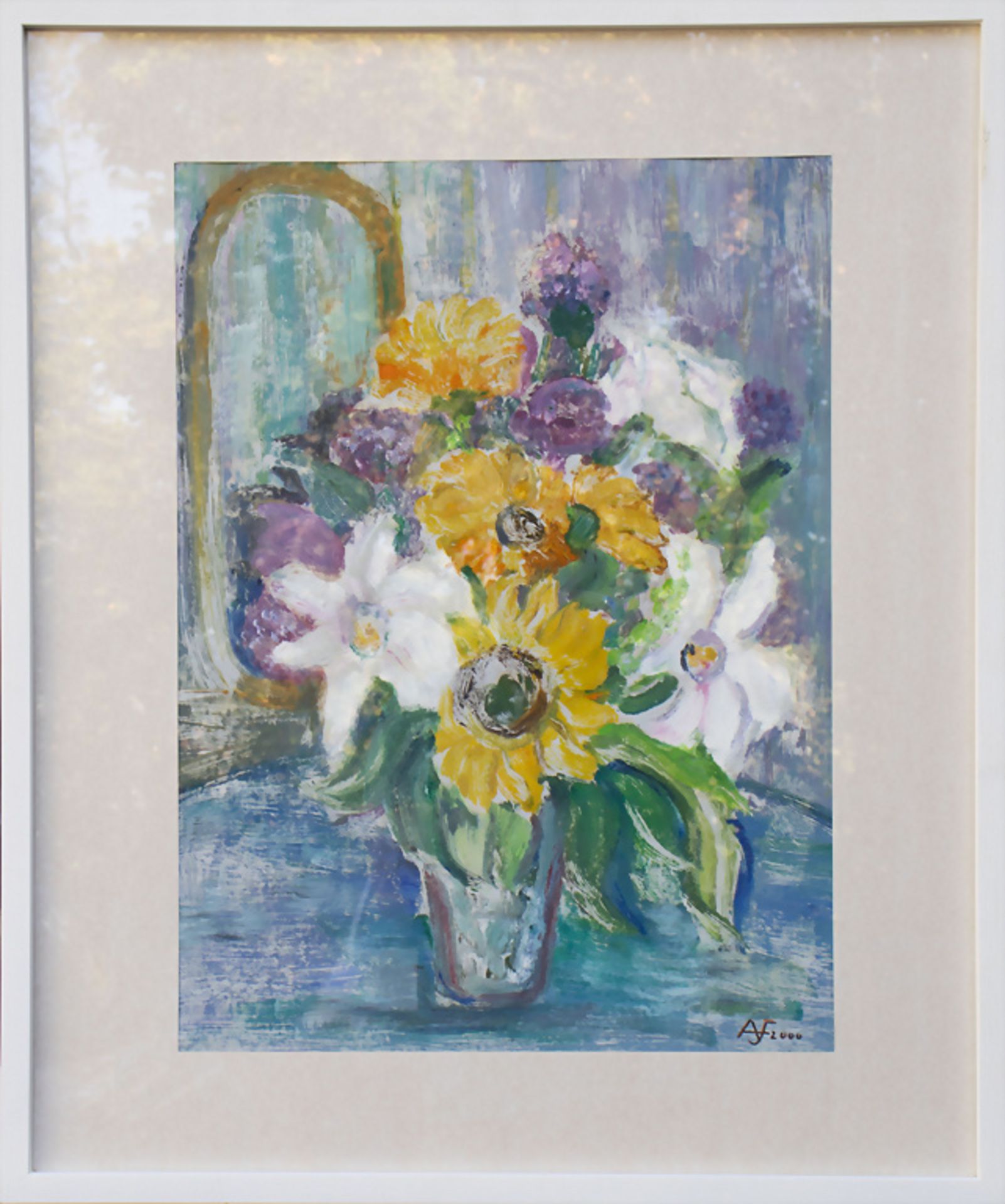 Aribert FROSCH (*1932), 'Blumenstrauß mit weißen Lilien' / 'A bouquet of white lilies', 2000 - Image 2 of 7