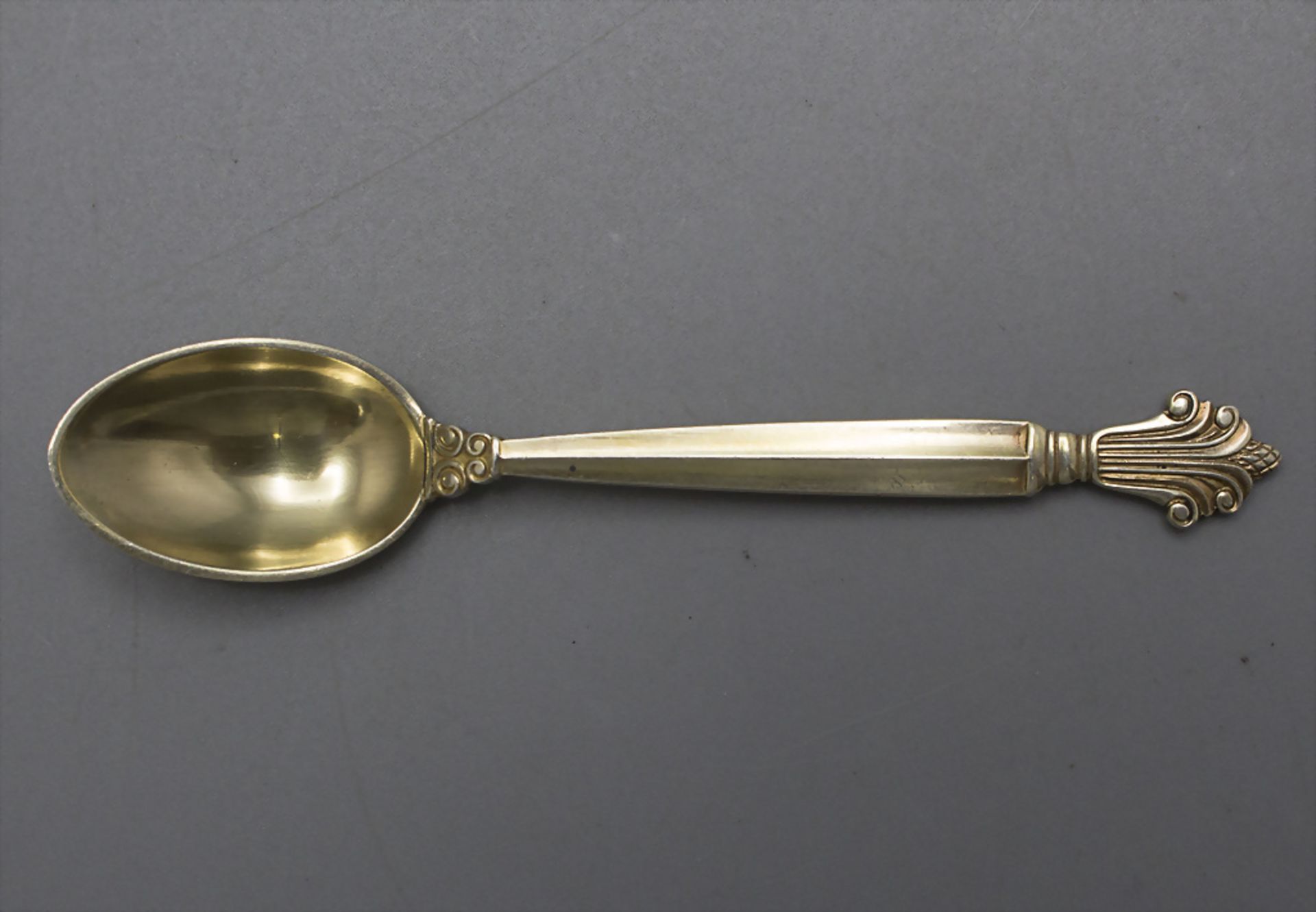 6 Mokkalöffel 'Acanthus / Königin / Dronning' / 6 mocha spoons 'Acanthus', Georg Jensen, ... - Image 2 of 4