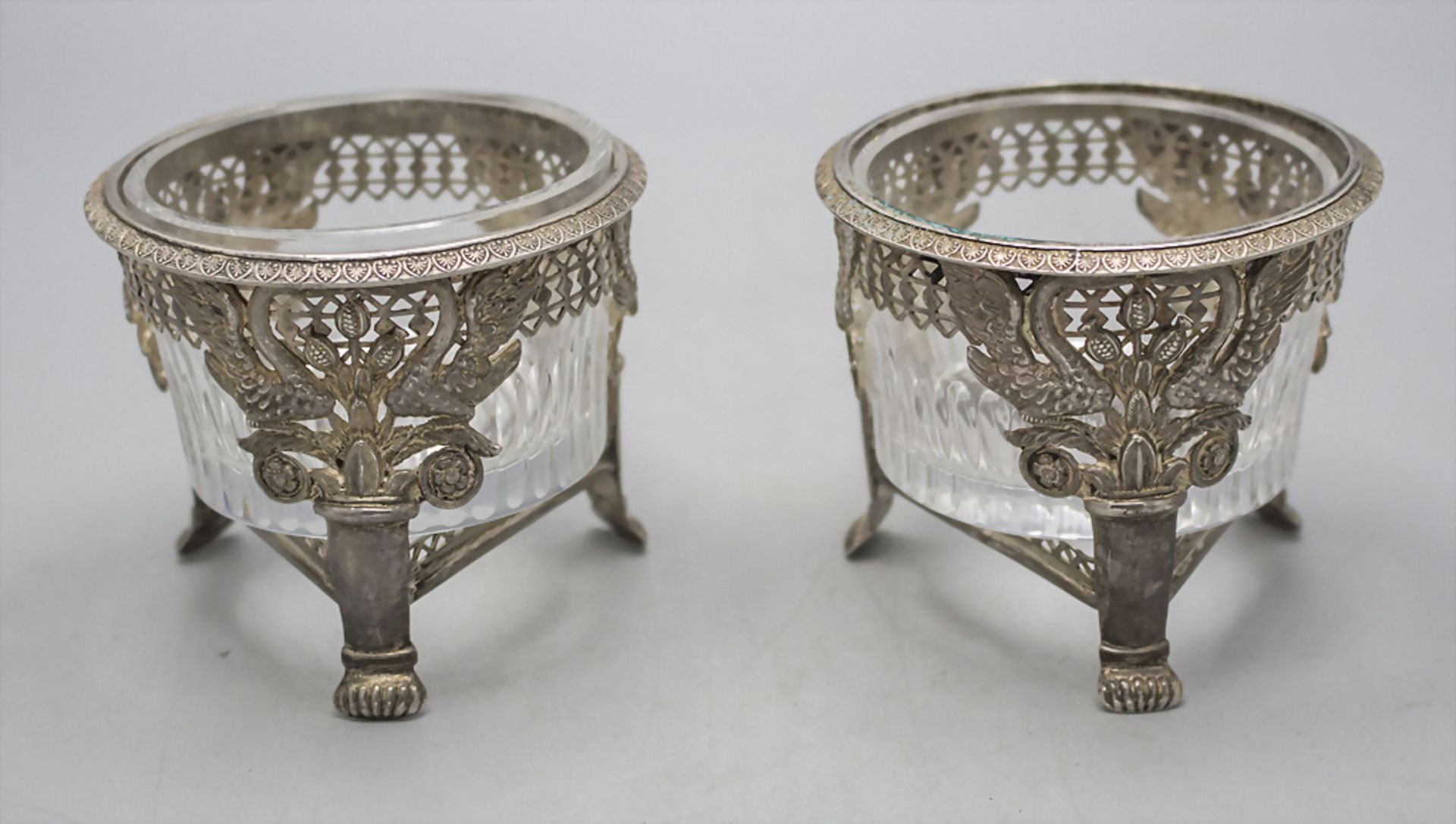 Paar Empire Salieren / A pair of Empire silver salt cellars, Ambroise Mignerot, Paris, 1810-1818