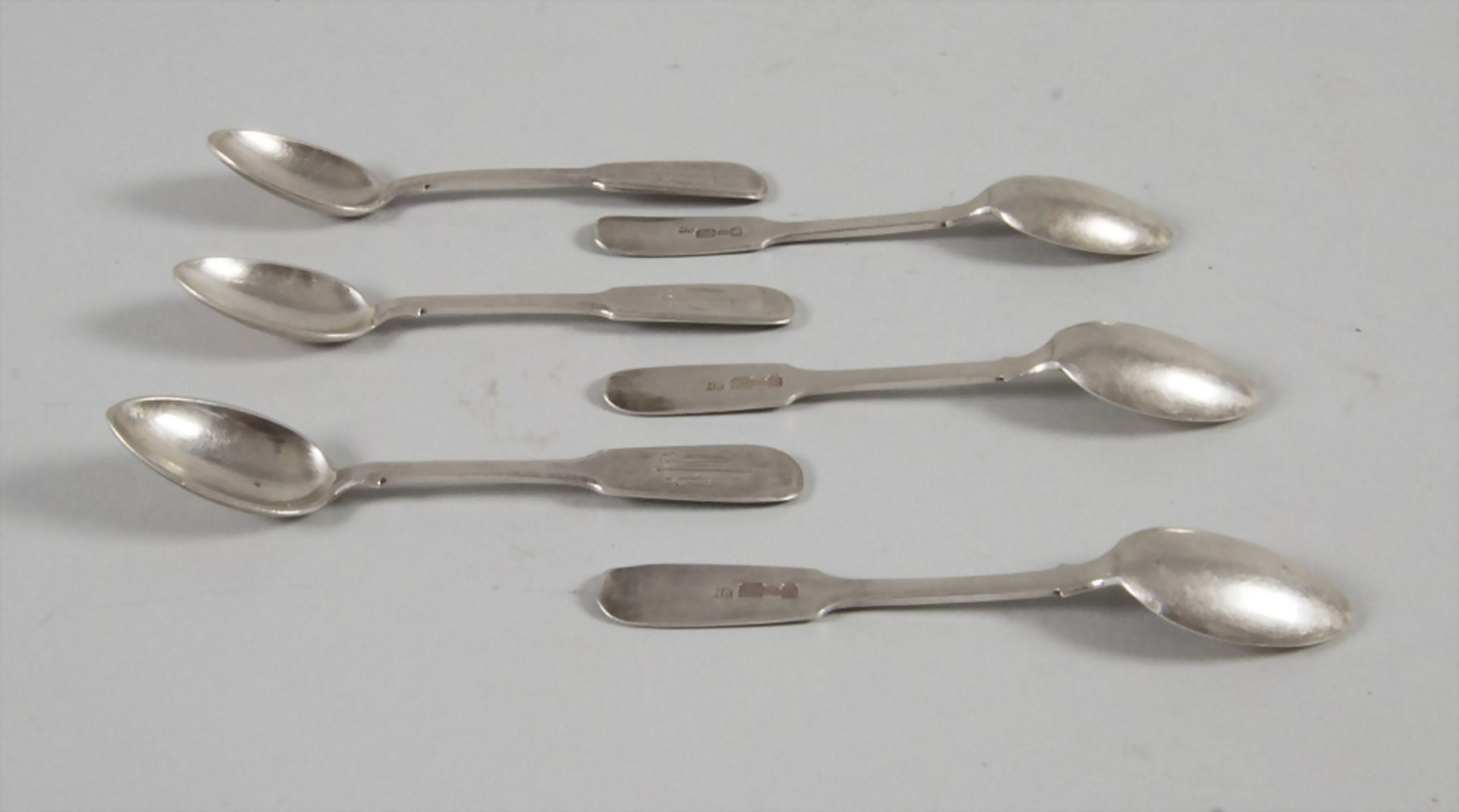 6 Mokkalöffel / 6 silver mocha spoons, wohl Nikolai Pavlovich Pavlov, Moskau / Moscow, 1896 - Bild 2 aus 4