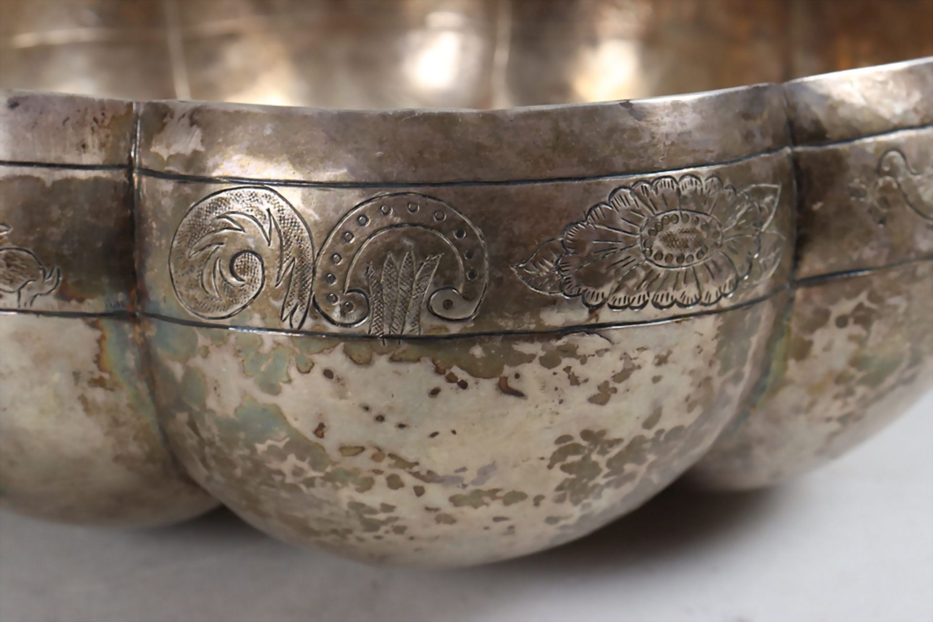 Barock Schüssel / A large Baroque silver bowl, Cayetano Buitrón, Mexico, nach 1810 - Bild 4 aus 8