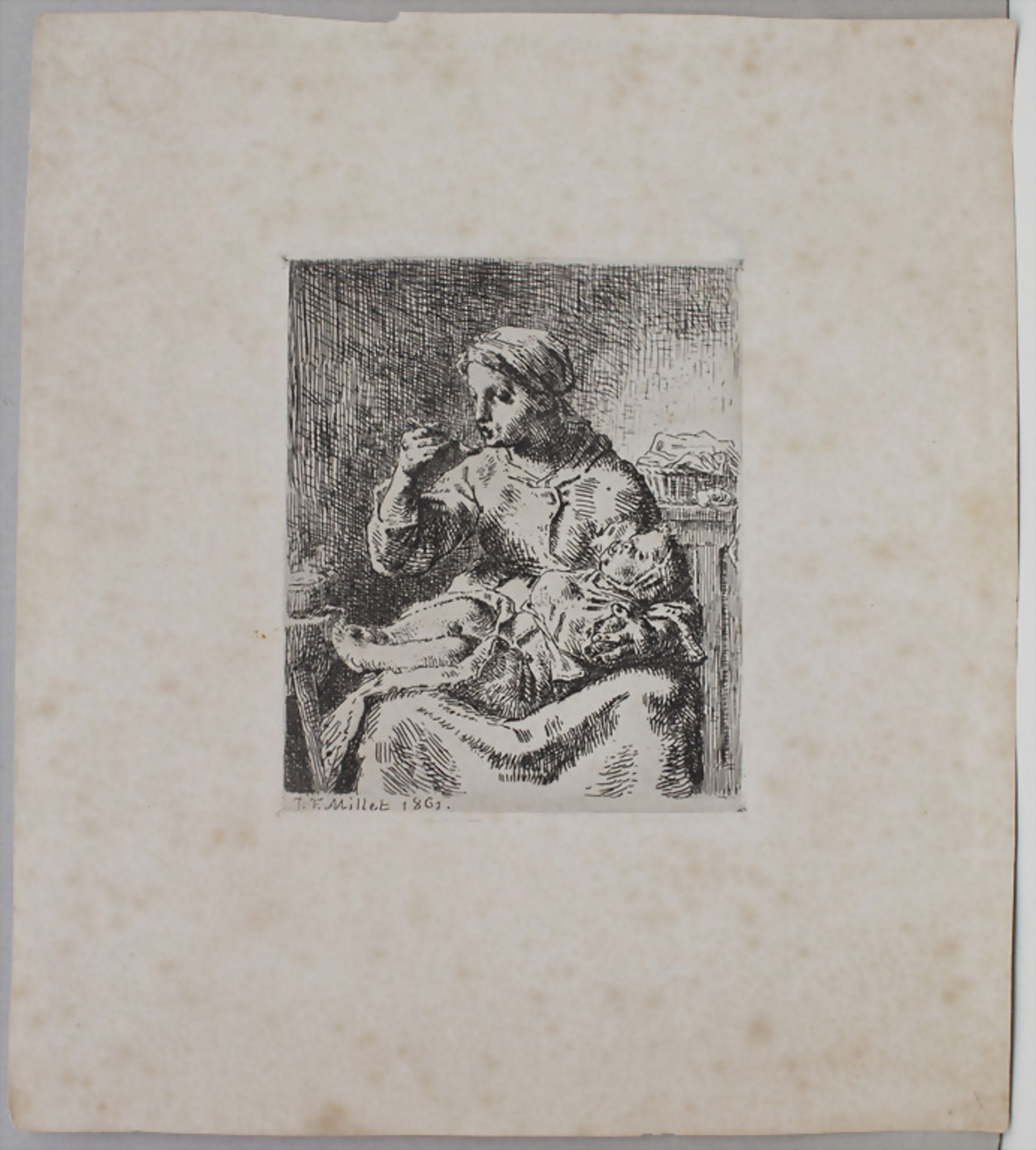Jean François Millet (1824-1875), 'La Bouillie' - Image 2 of 4