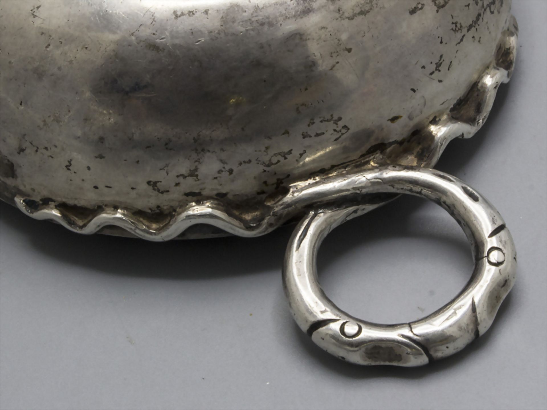 Branntweinschale / A silver wine tester / Tastevin, Clermont, 1803-1809 - Bild 4 aus 5