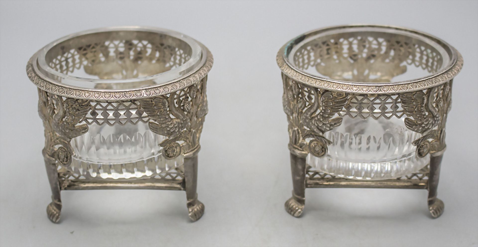 Paar Empire Salieren / A pair of Empire silver salt cellars, Ambroise Mignerot, Paris, 1810-1818 - Bild 2 aus 6