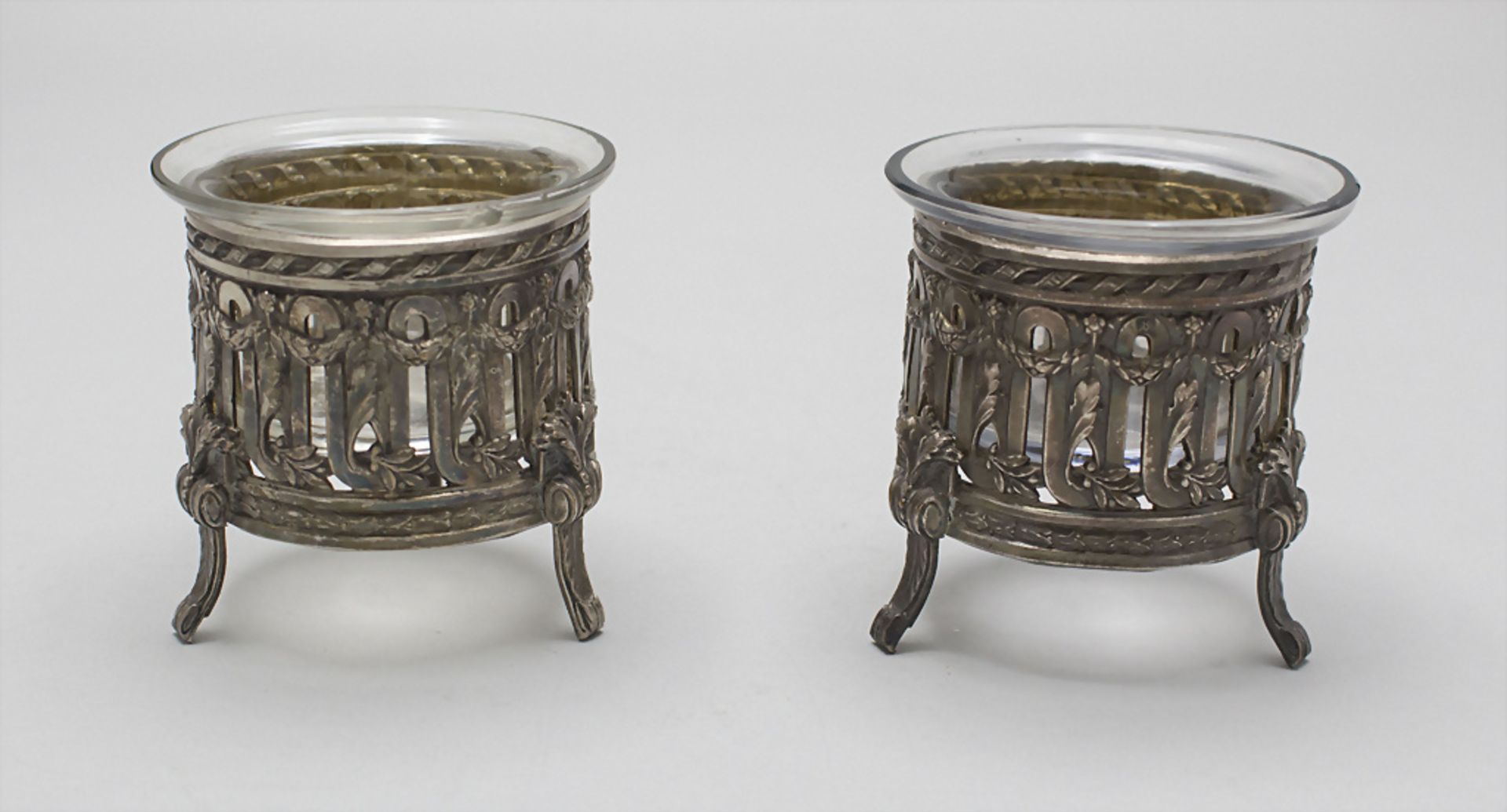 4 runde Salieren / A set of 4 salt cellars, Frankreich, um 1900 - Image 2 of 2