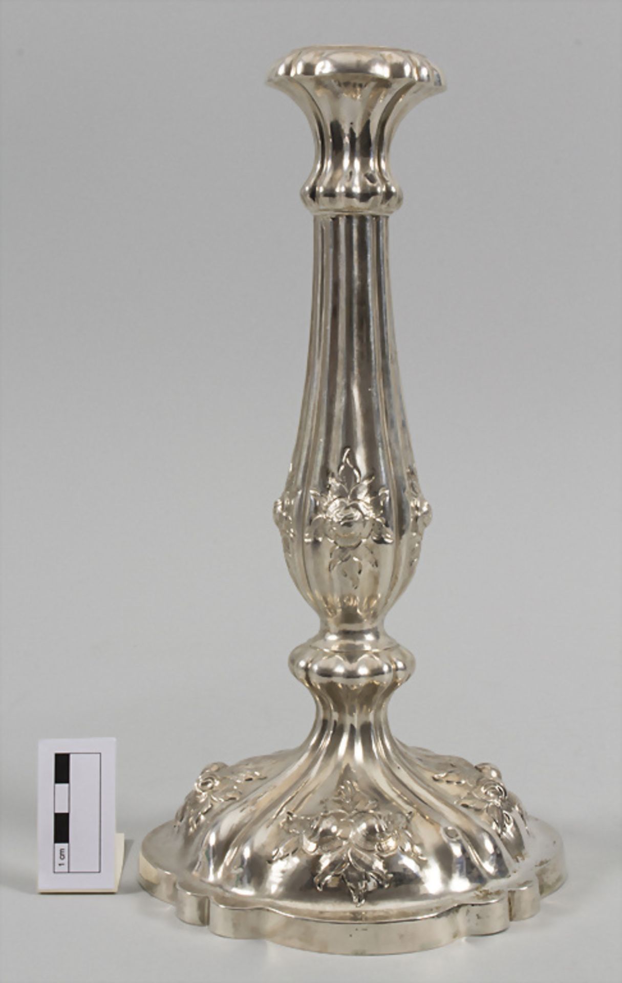 Paar Biedermeier Kerzenleuchter / A pair of silver candlesticks, Wien / Vienna, 1858 - Image 2 of 12