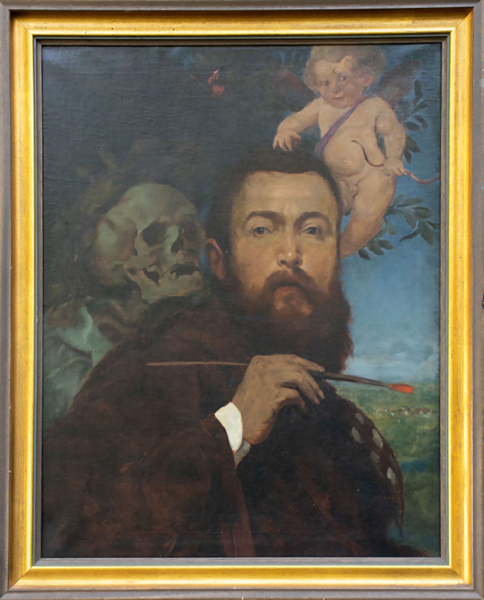 nach Hans THOMA (1839-1924), 'Selbstbildnis mit Tod und Amor' (1875) / 'A self-portrait with ... - Image 2 of 5