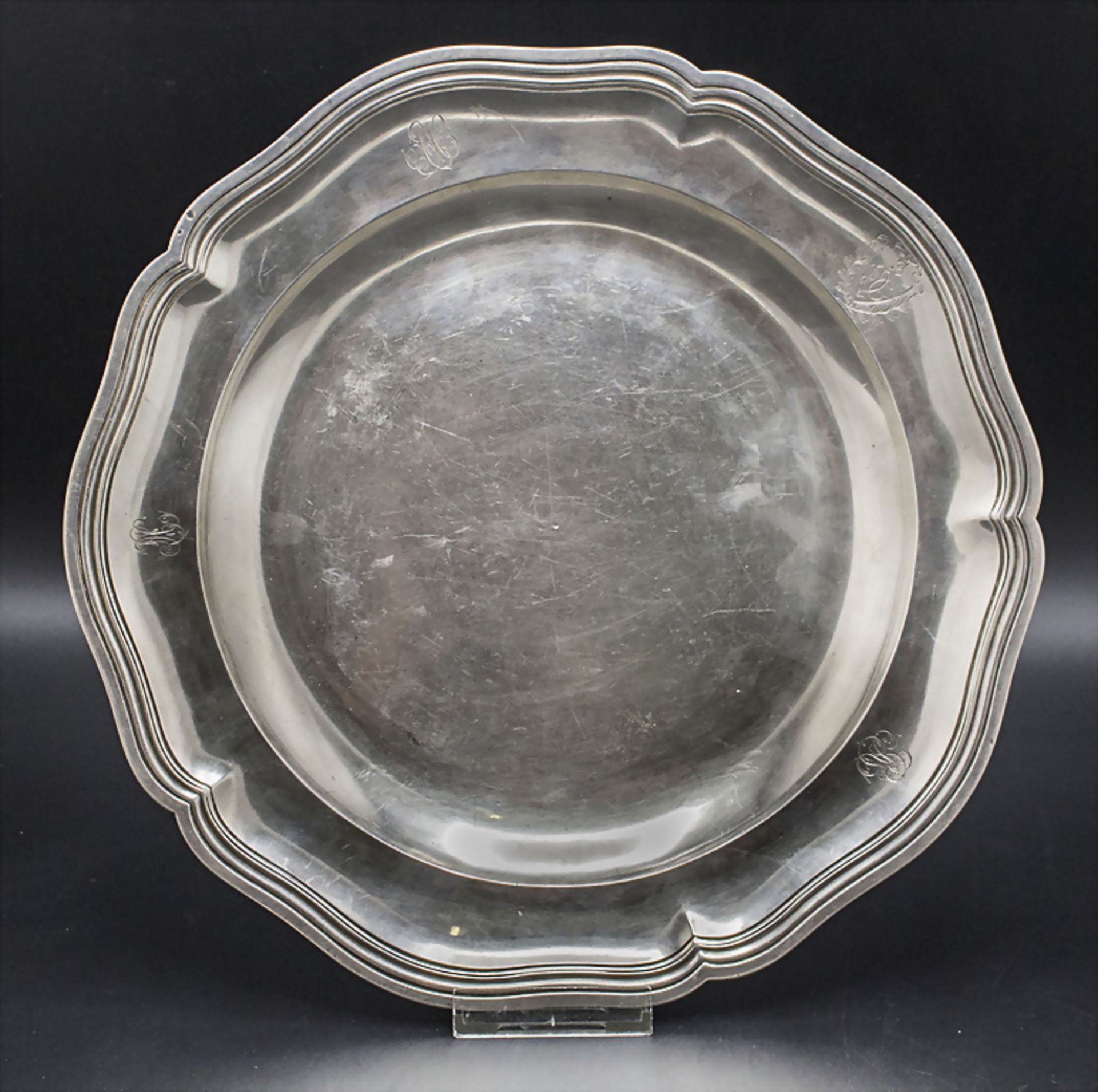 Paar Barock Teller / Two Baroque silver plates, Paris, 1789 - Image 2 of 9