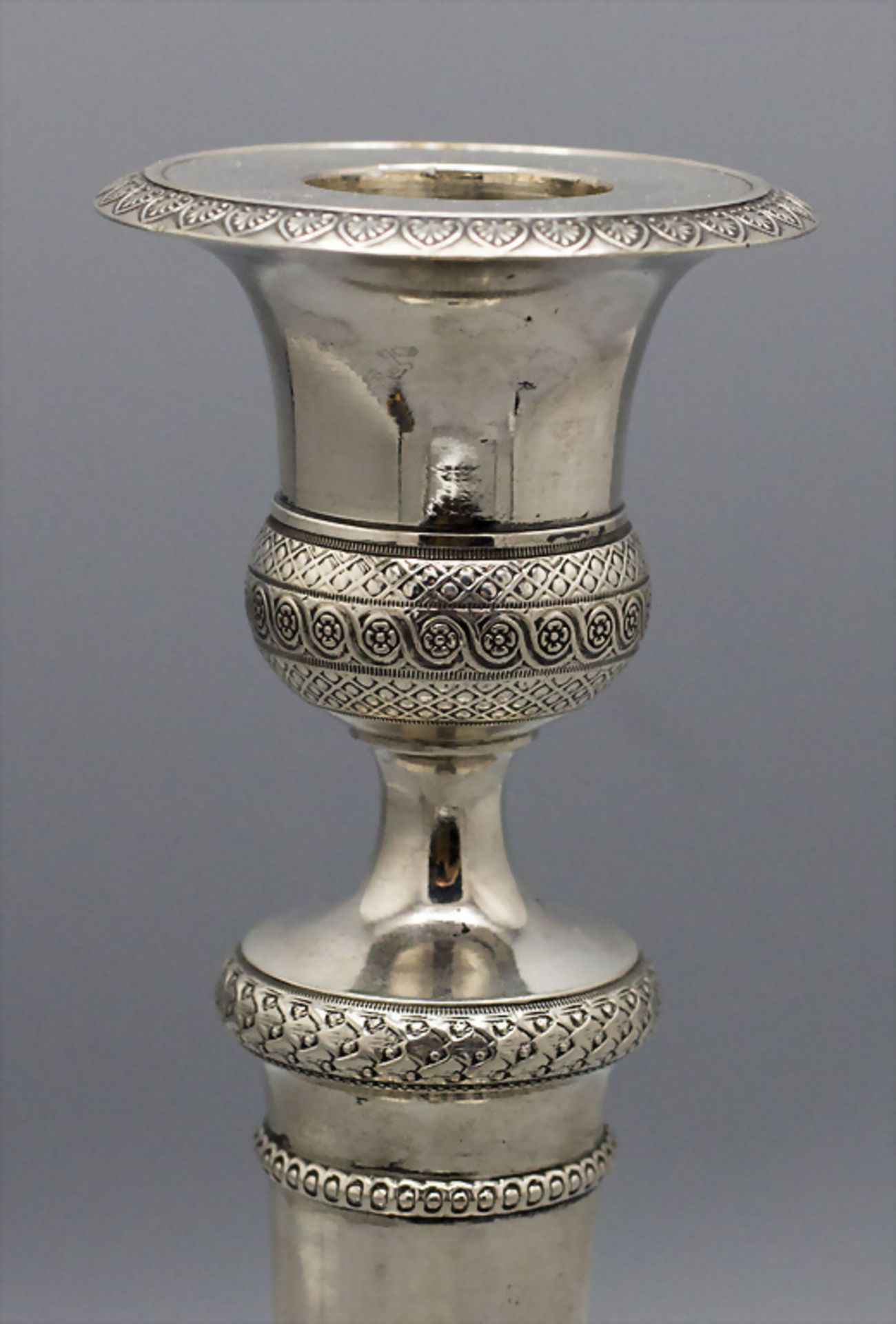 Empire Kerzenleuchter / An Empire silver candlestick, Venedig / Venice, um 1800 - Image 2 of 5