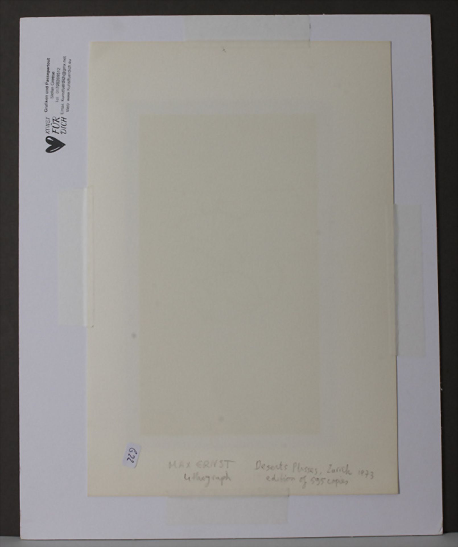 Max Ernst (1891-1976), 'Desert Plisses', Zürich, 1973 - Image 3 of 3