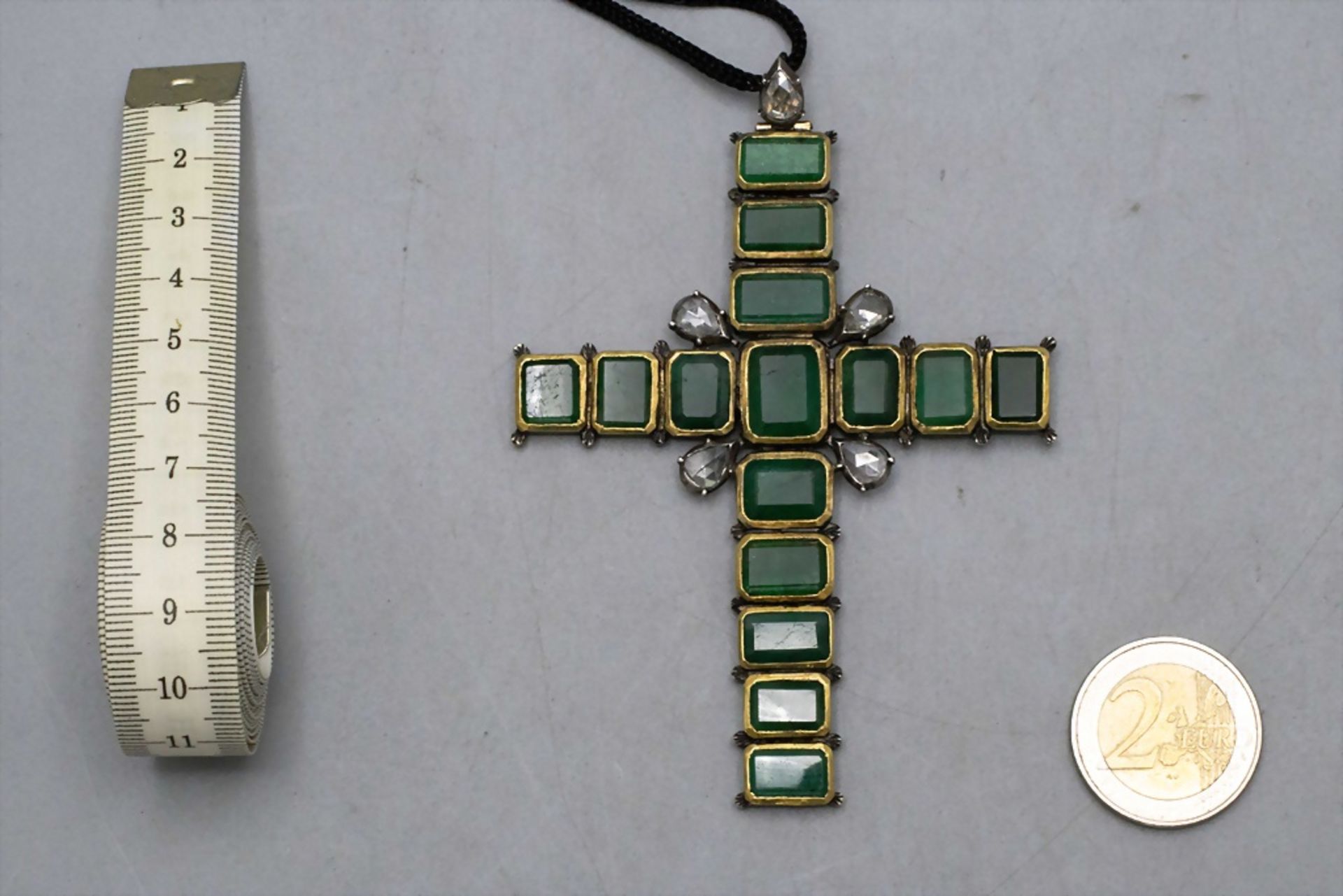 Barock Kreuzanhänger / A Baroque cross pendant, Italien, 18. Jh. - Bild 3 aus 3