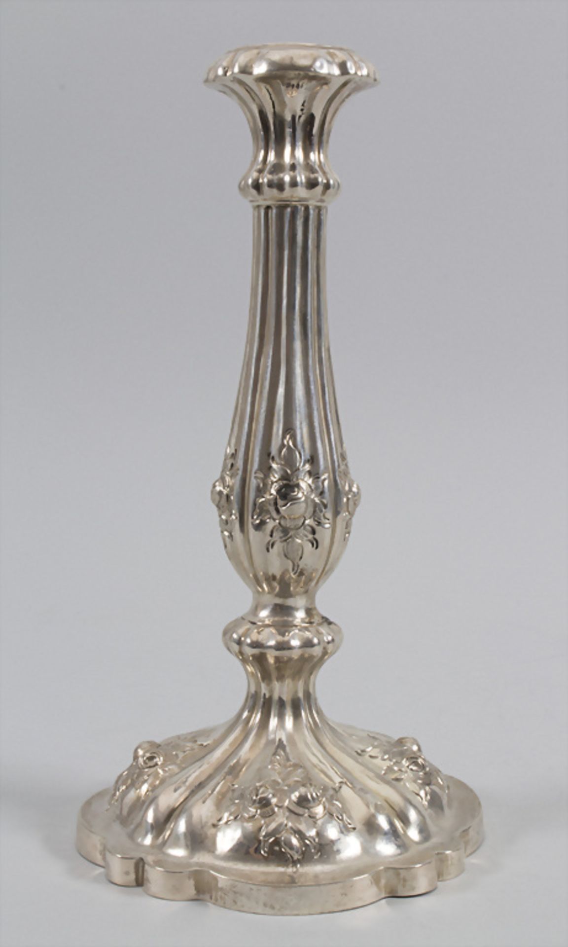 Paar Biedermeier Kerzenleuchter / A pair of silver candlesticks, Wien / Vienna, 1858 - Image 9 of 12