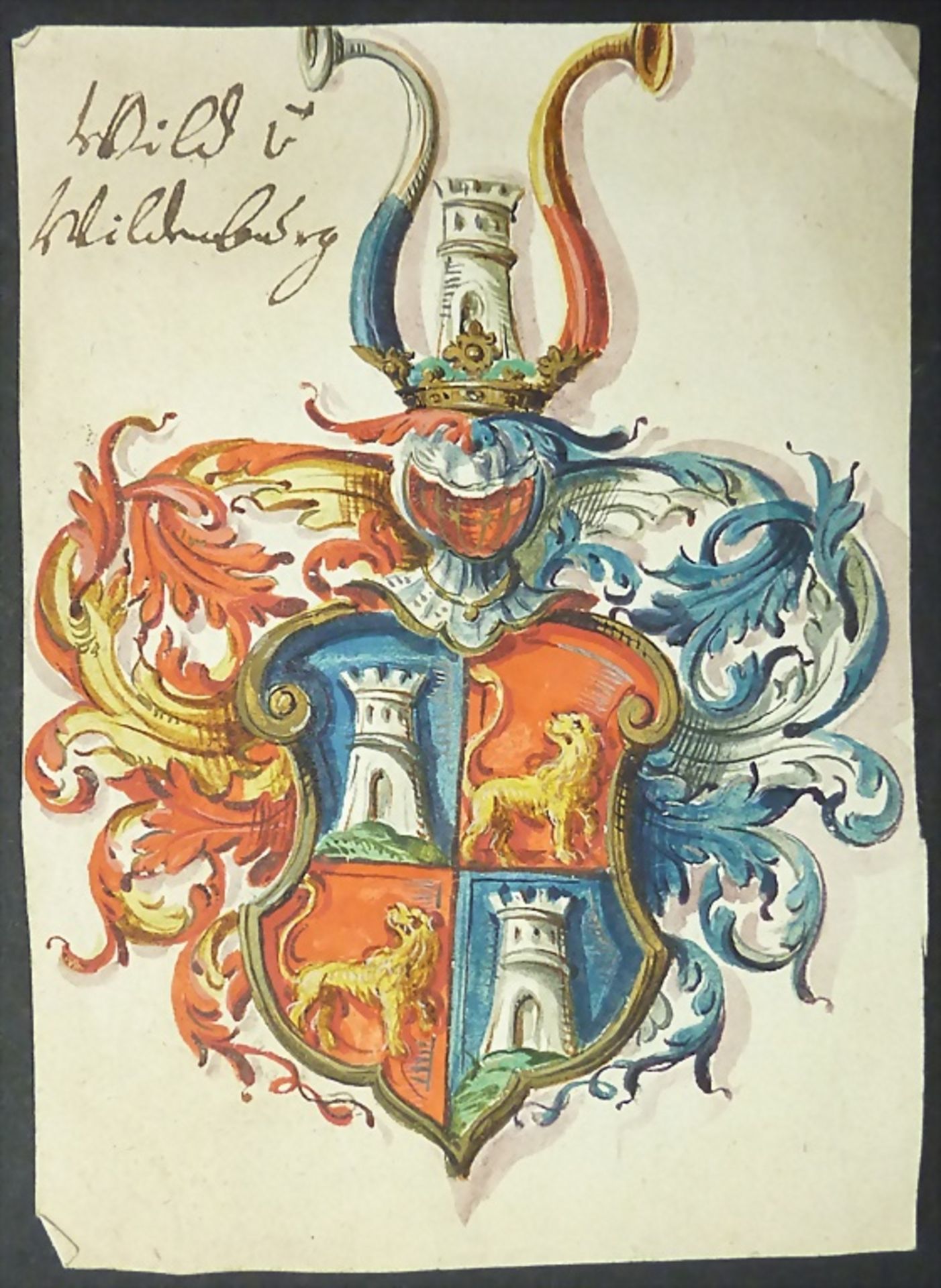 Vier kolorierte Wappen / Four colored coats of arms, deutsch, 17./18. Jh. - Image 2 of 5