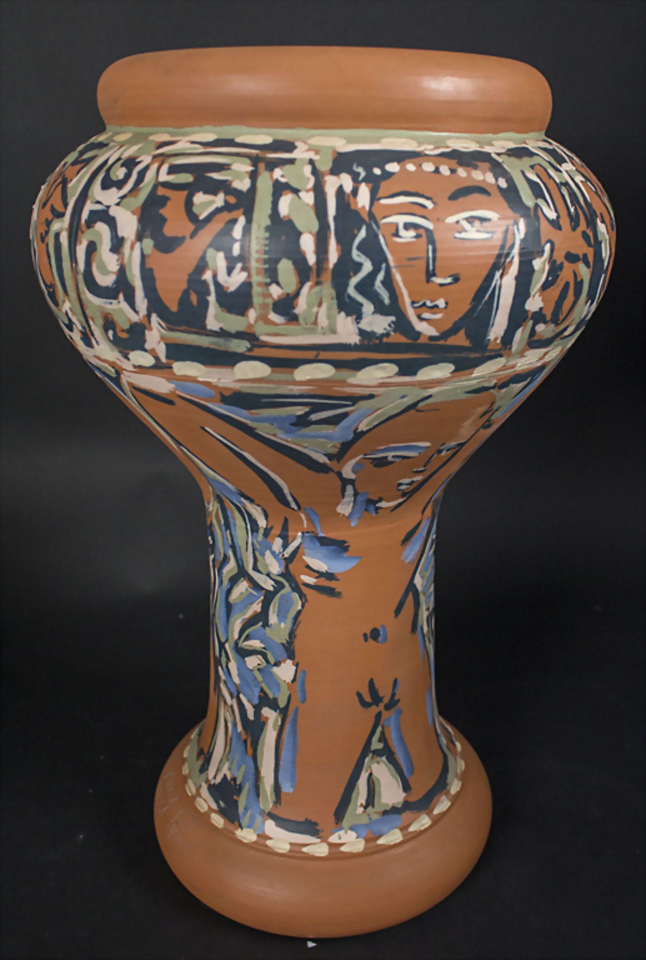 Große Künstlervase / A large artist vase, Bocca Rossa & M. Piano, Vallauris, um 1990 - Bild 4 aus 7