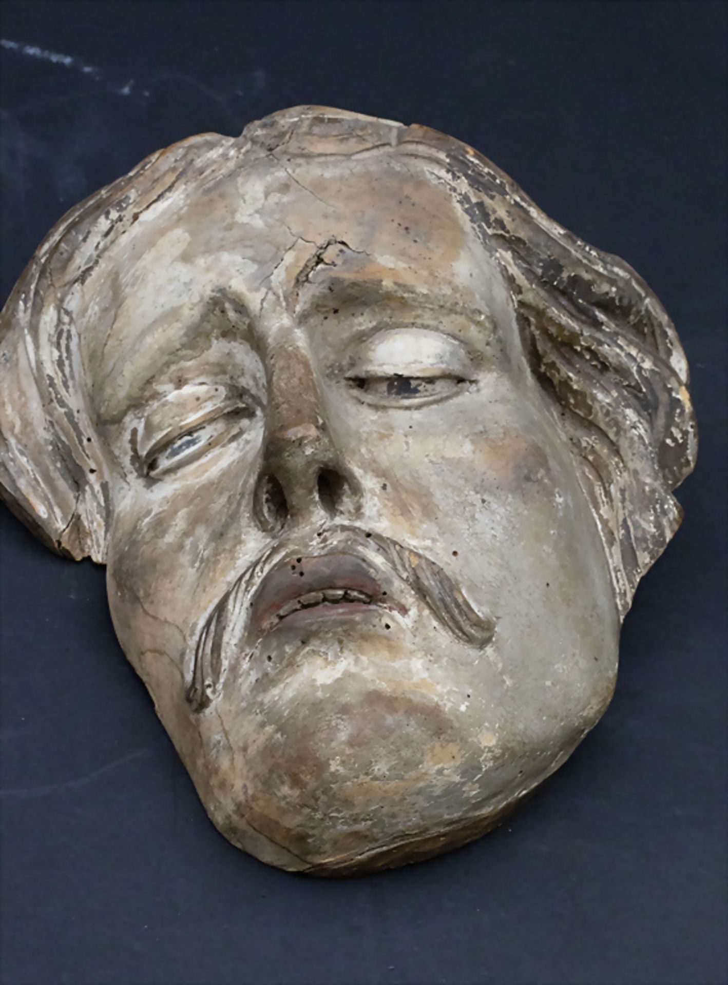 Barocke Schnitzerei 'Kopf eines Mannes' / A Baroque carving 'Head of a man', wohl süddeutsch, ...