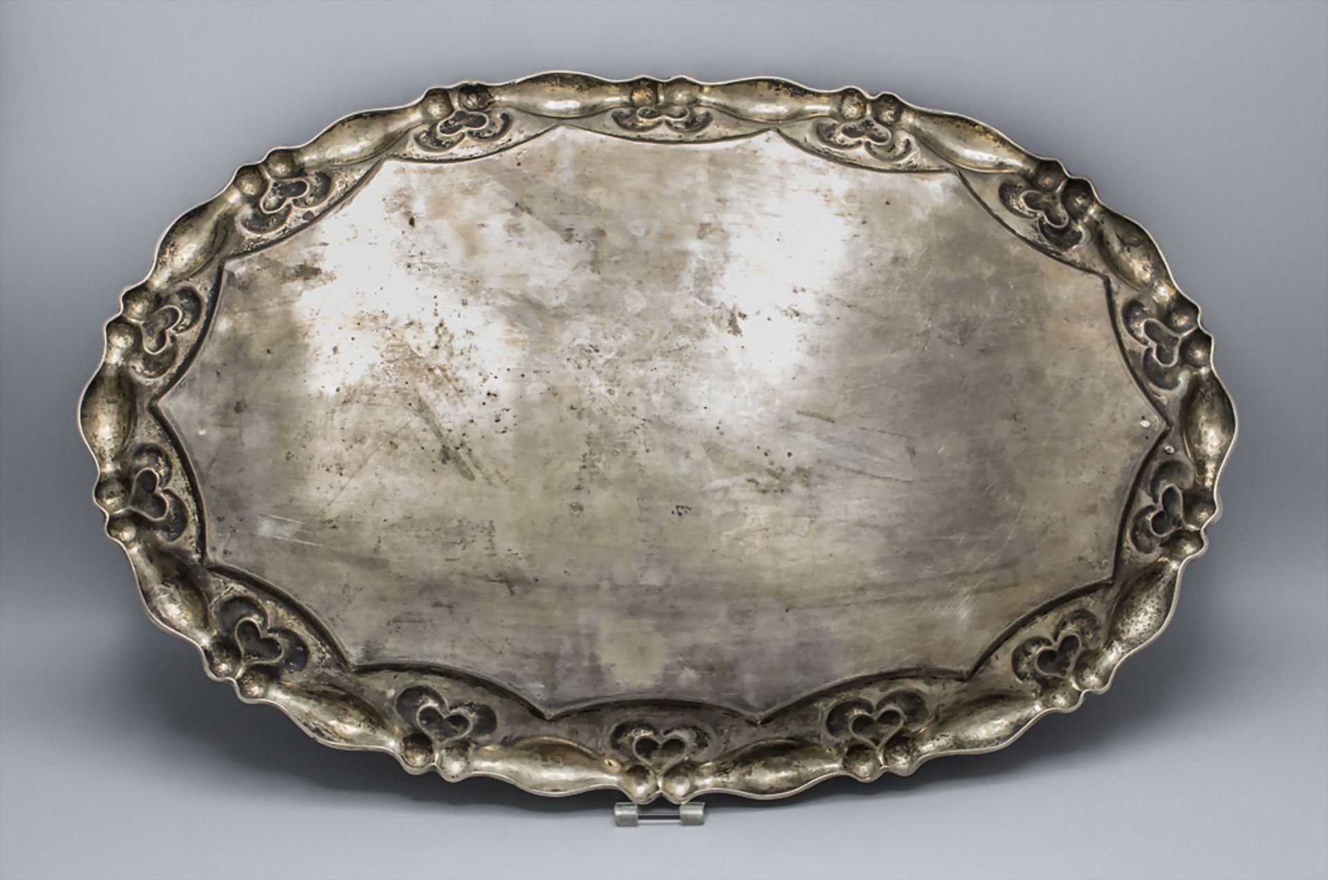 Ovale Platte / An oval silver platter, Sandor Bokor, Budapest, um 1900 - Bild 4 aus 5